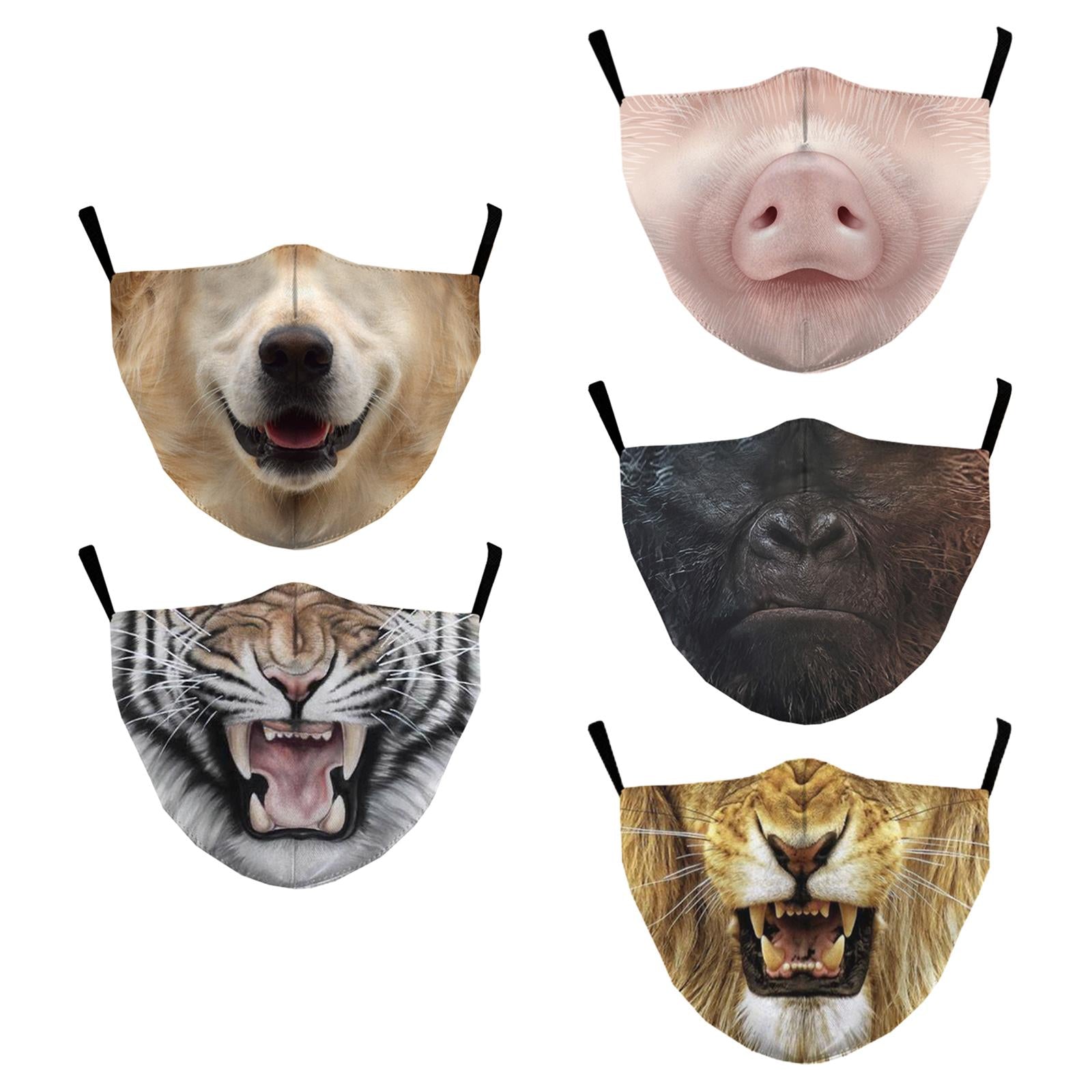 Funny Spoof Mouth Masks Adjustable Dustproof Reusable for Men Women Adults Pig