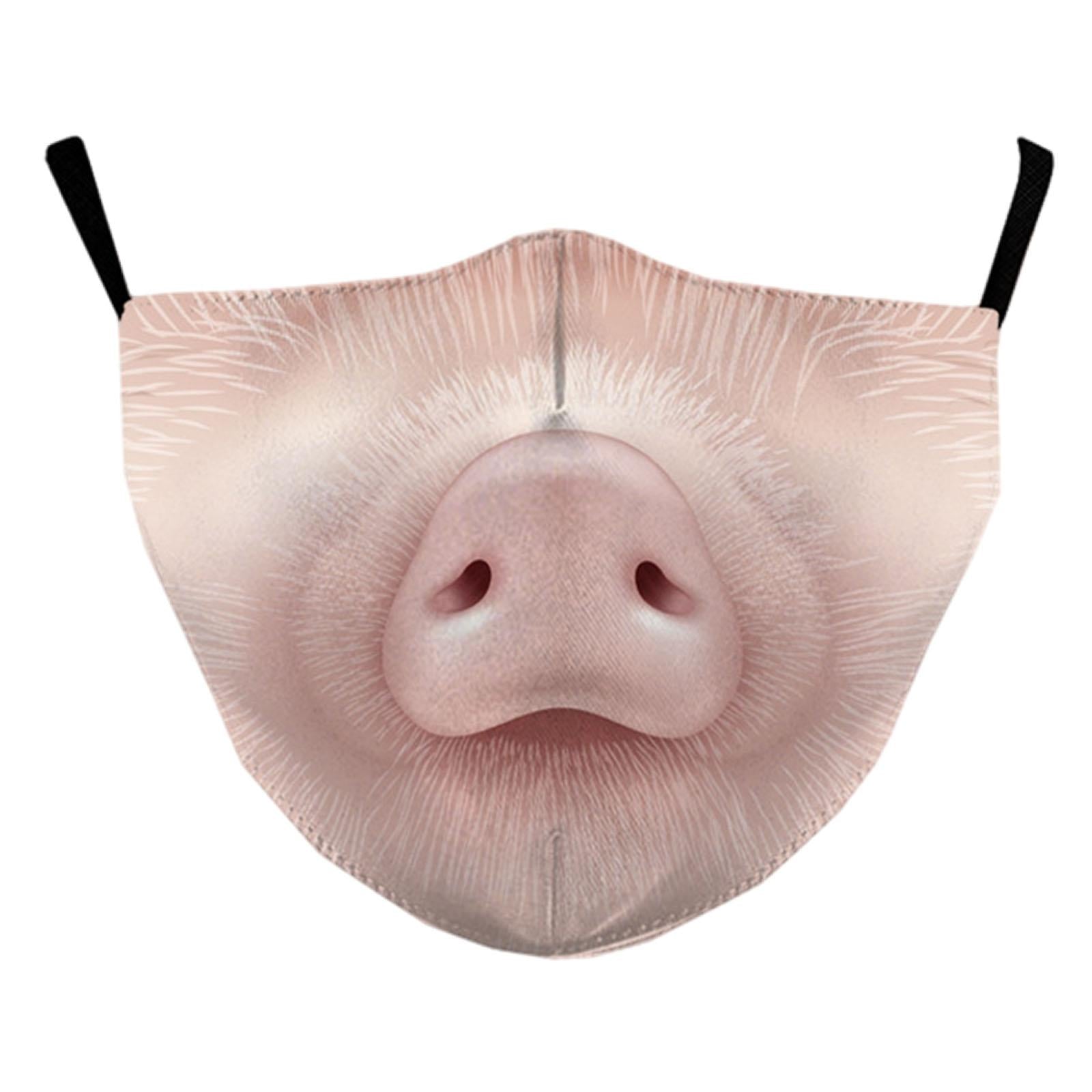 Funny Spoof Mouth Masks Adjustable Dustproof Reusable for Men Women Adults Pig