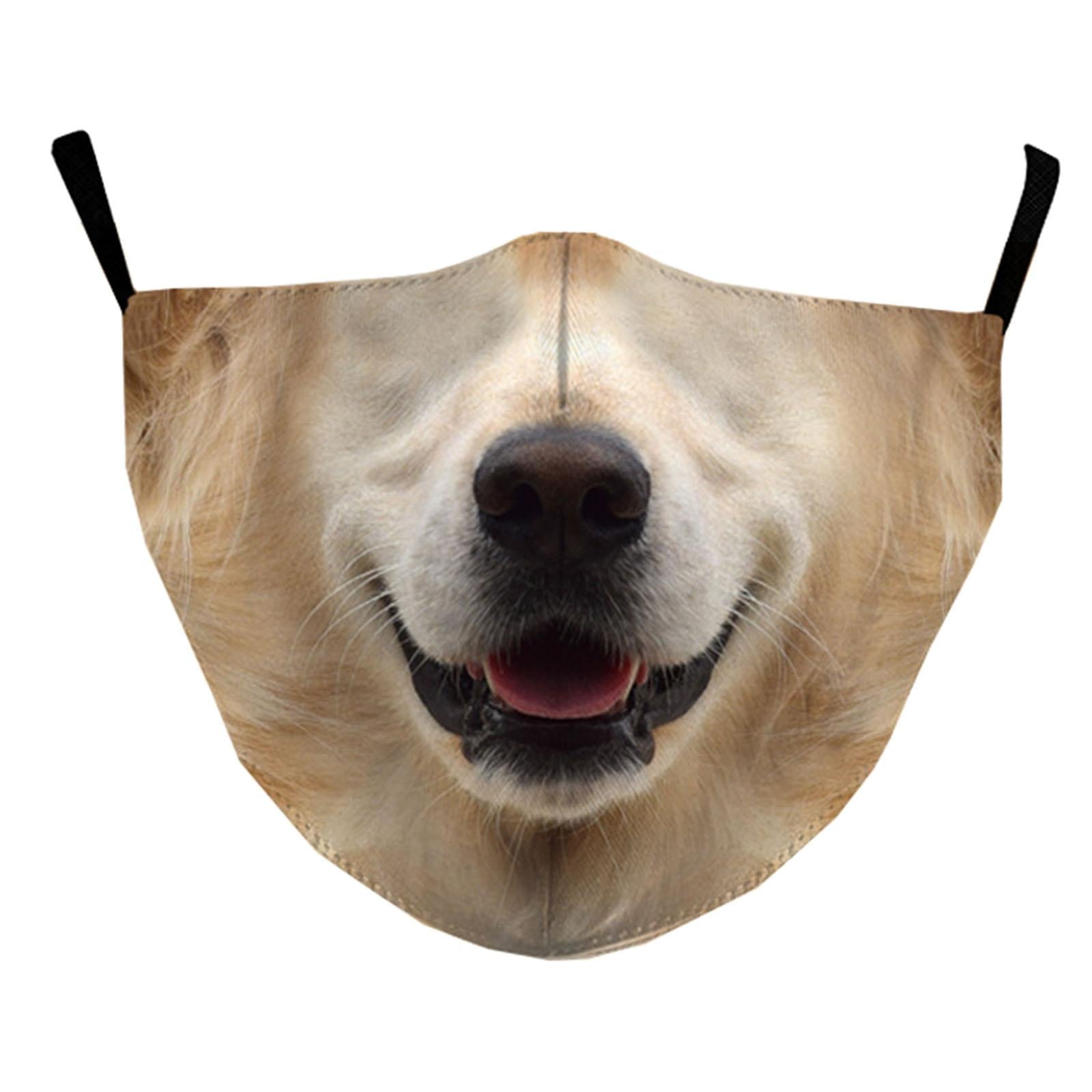 Funny Spoof Mouth Masks Adjustable Dustproof Reusable for Men Women Adults Dog
