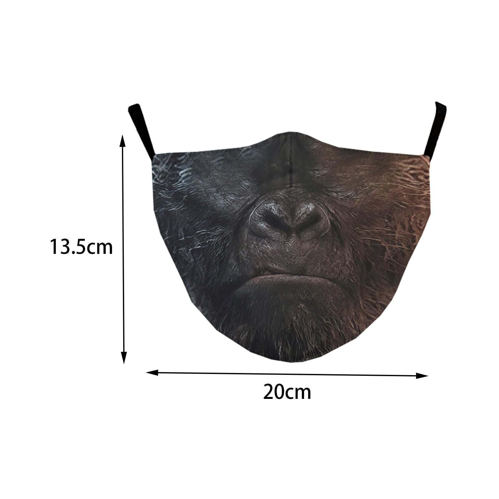 Funny Spoof Mouth Masks Adjustable Dustproof Reusable for Men Women Adults Chimpanzees