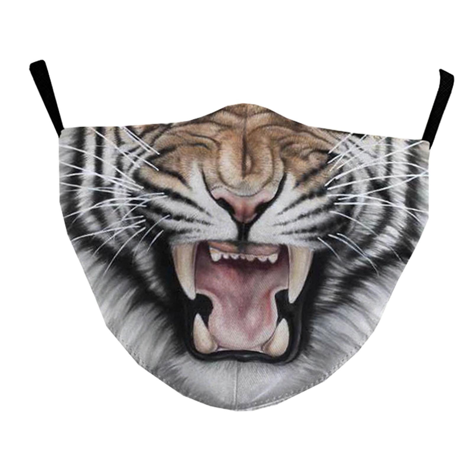 Funny Spoof Mouth Masks Adjustable Dustproof Reusable for Men Women Adults Tiger