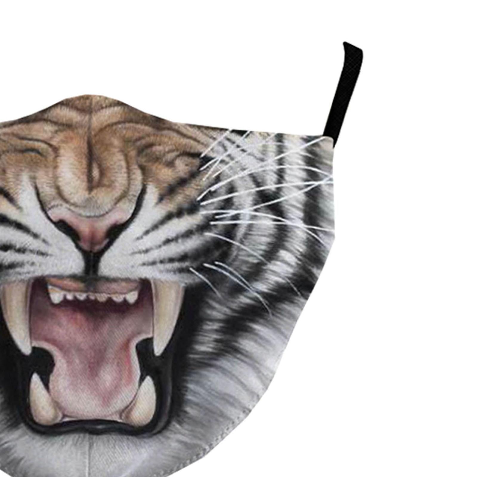 Funny Spoof Mouth Masks Adjustable Dustproof Reusable for Men Women Adults Tiger