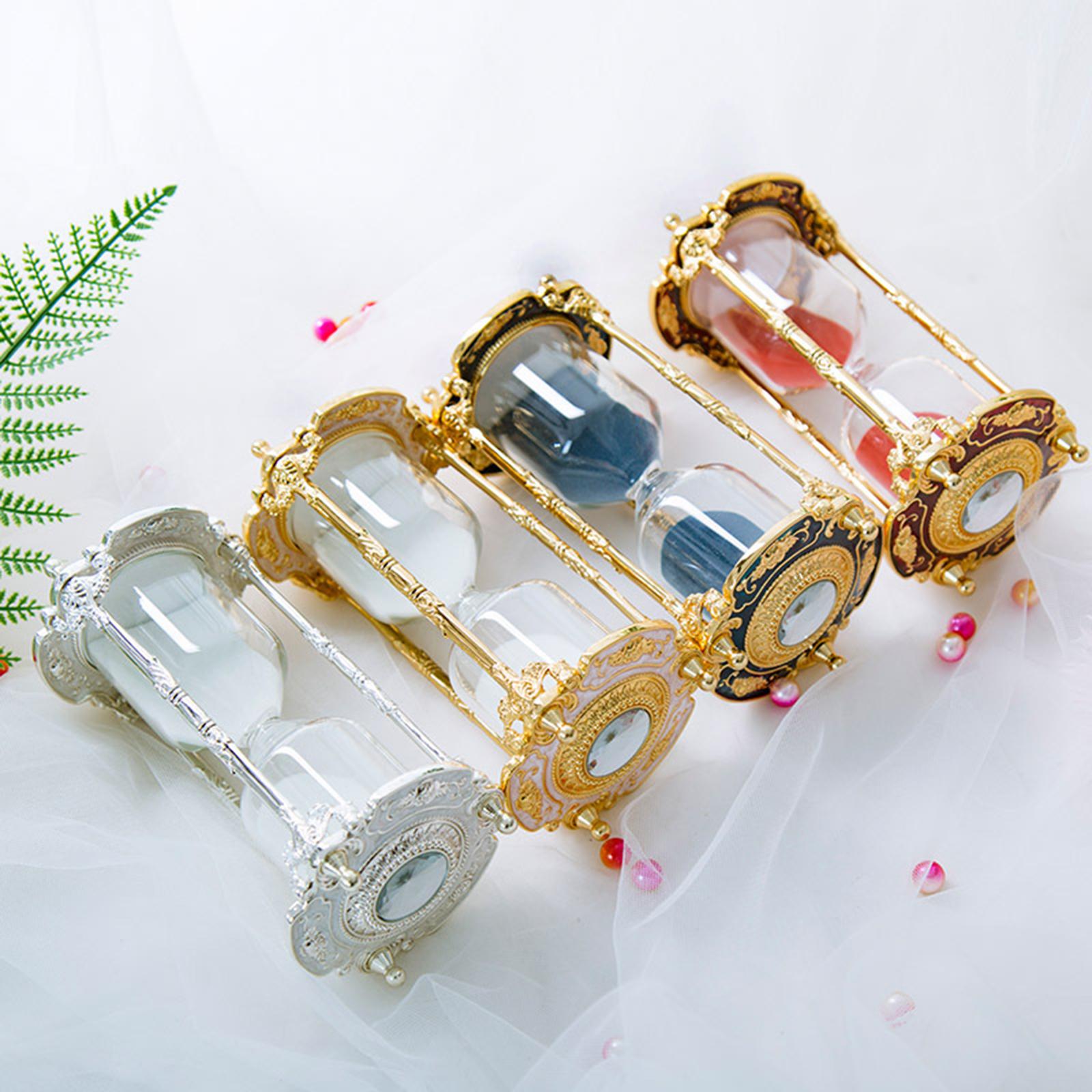 Creative Sand Clock Birthday Gift for Desktop Wedding Decoration White