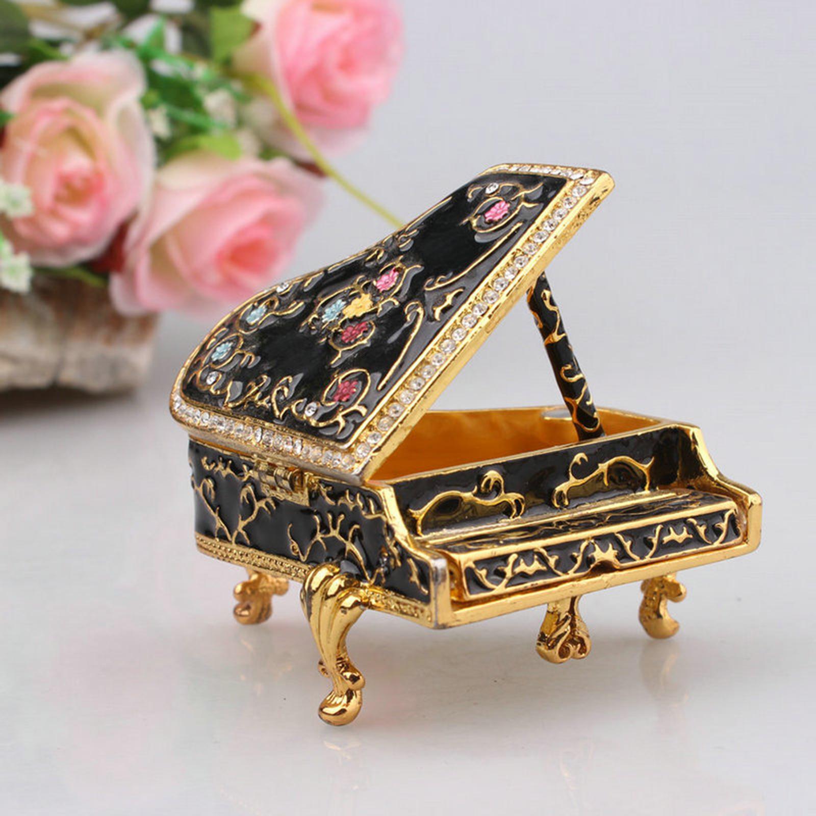 Classic Piano Model Musical Boxes Educational Toy Home Decor  Black