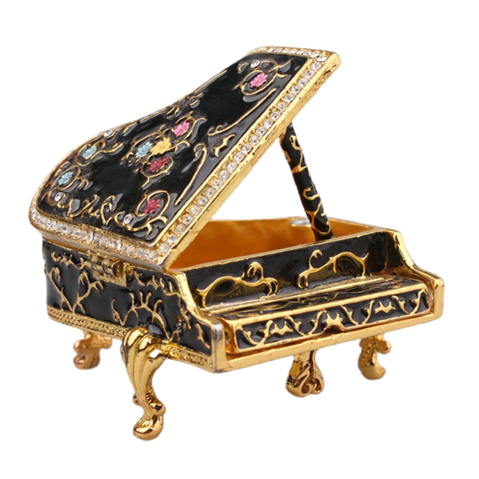 Classic Piano Model Musical Boxes Educational Toy Home Decor  Black