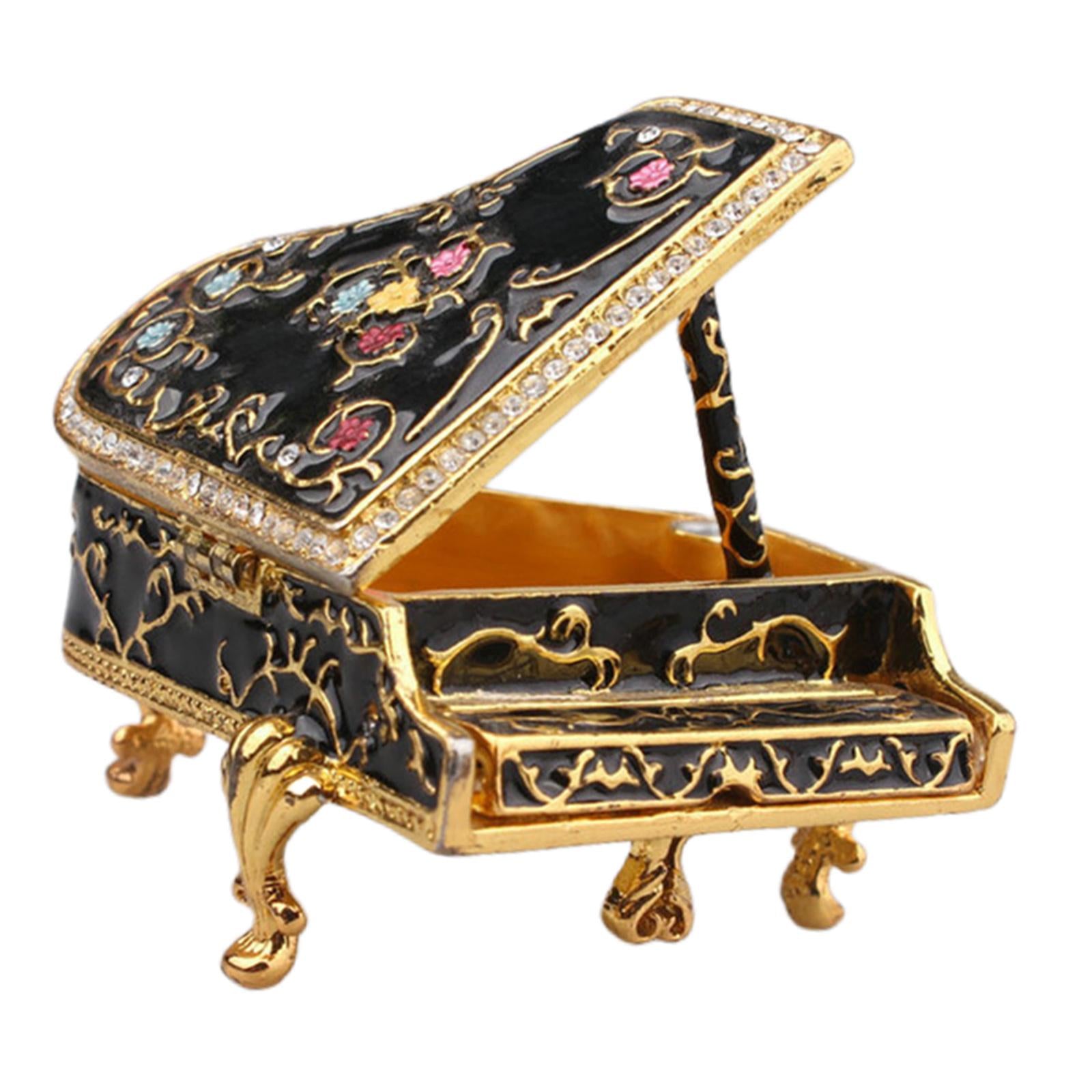 Classic Piano Model Musical Boxes Educational Toy Home Decor  Black