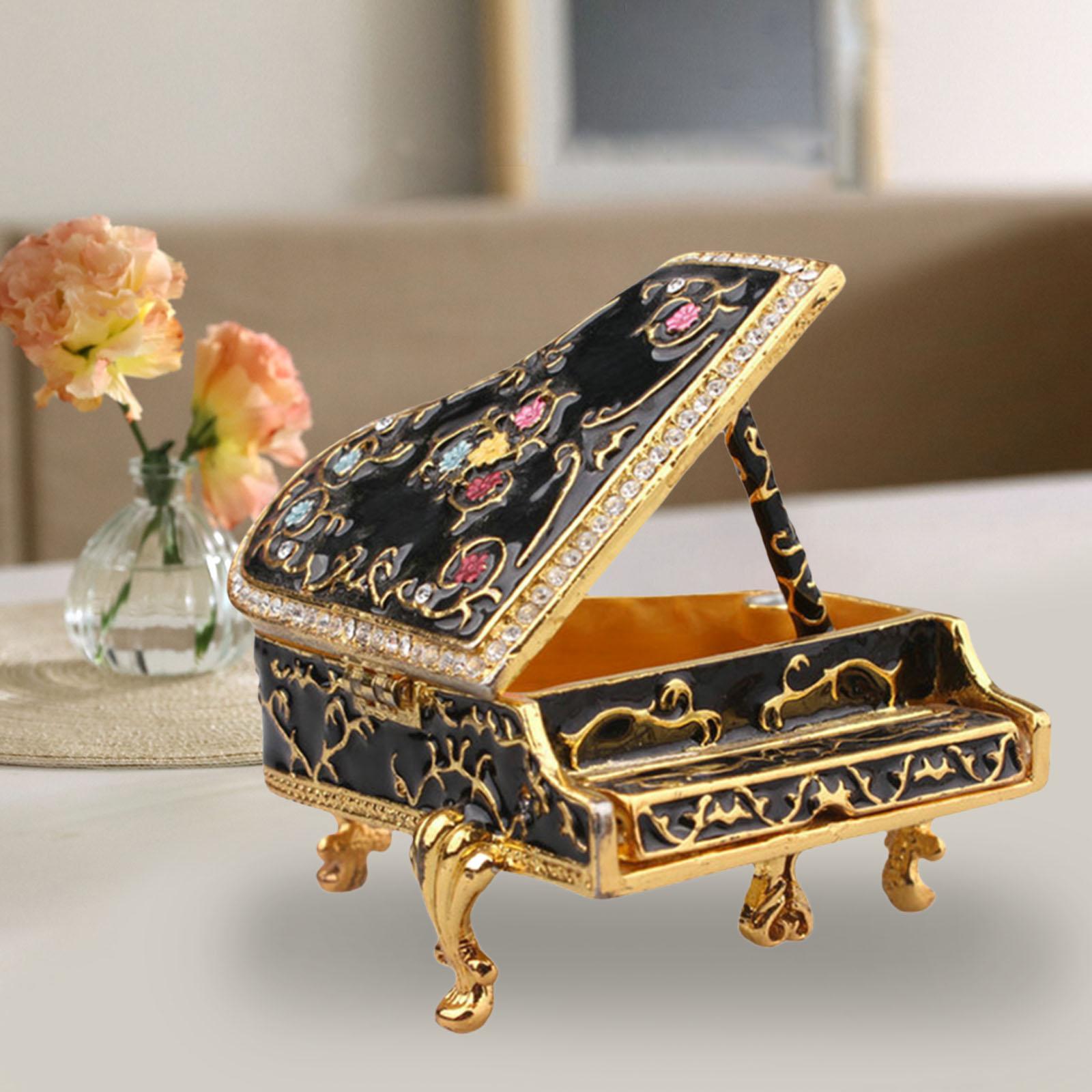 Classic Piano Model Musical Boxes Educational Toy Home Decor  Black