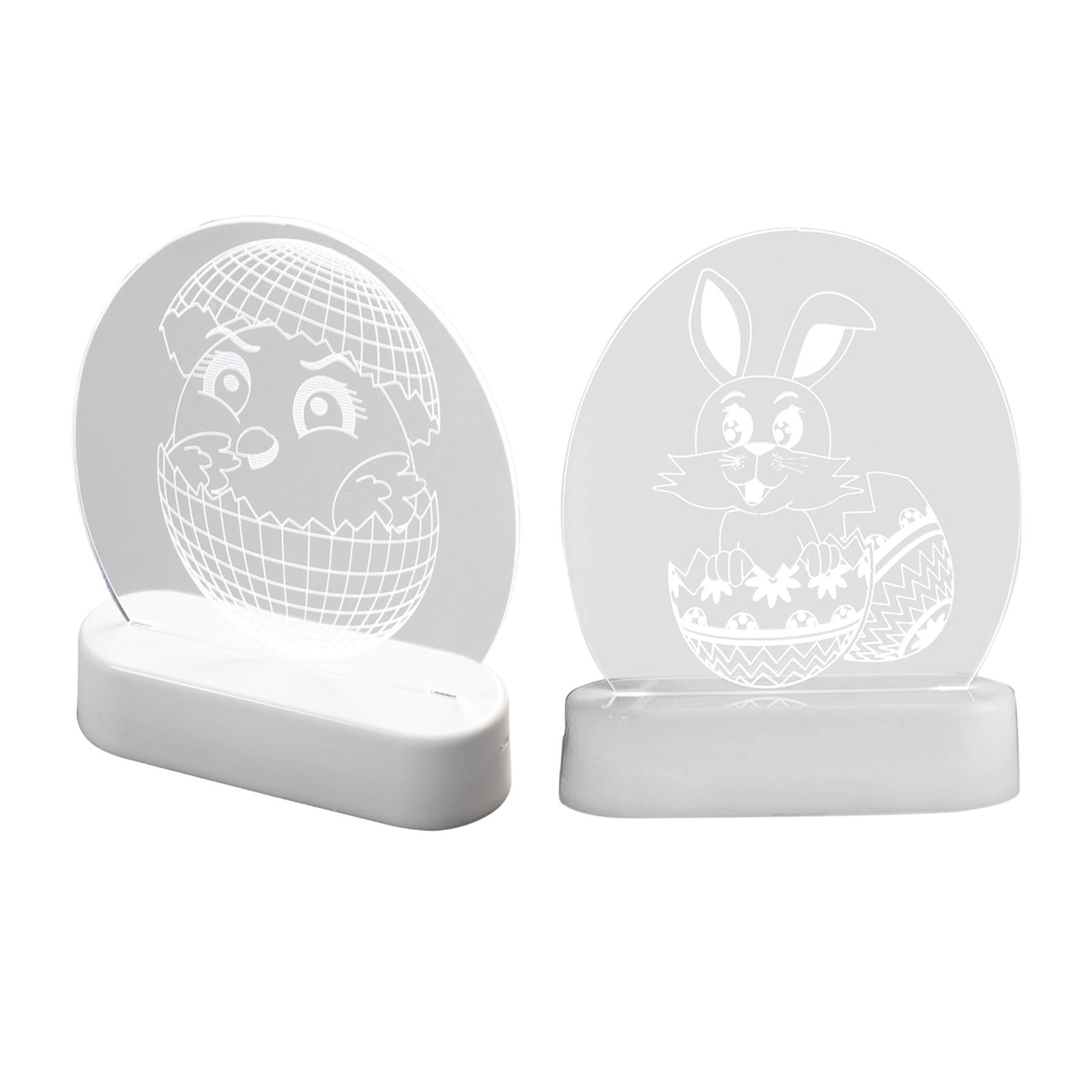 Lovely 3D Acrylic Night Light Easter Party Home Decor Ornaments Chicken