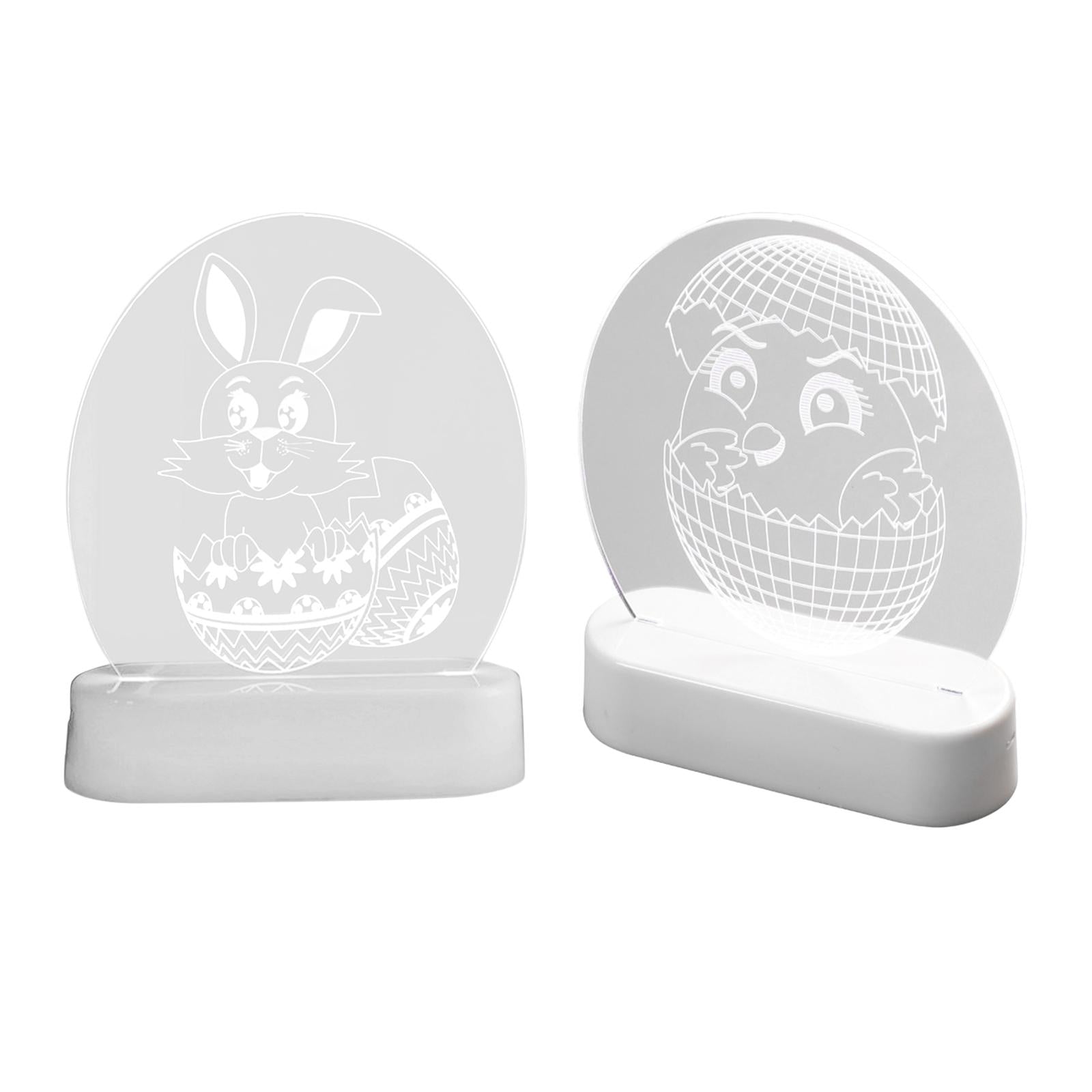 Lovely 3D Acrylic Night Light Easter Party Home Decor Ornaments Chicken