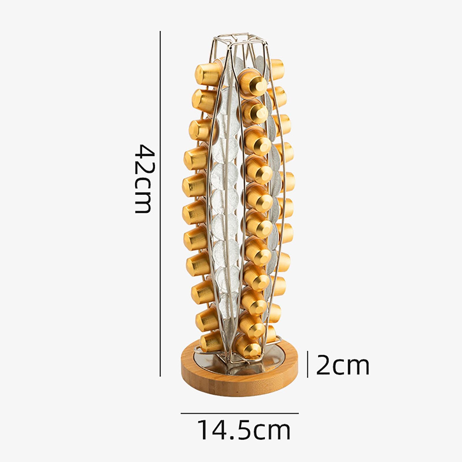 Coffee Capsule Rack Rotatable Coffee Pod Holder Stand 14.5x14.5x42cm