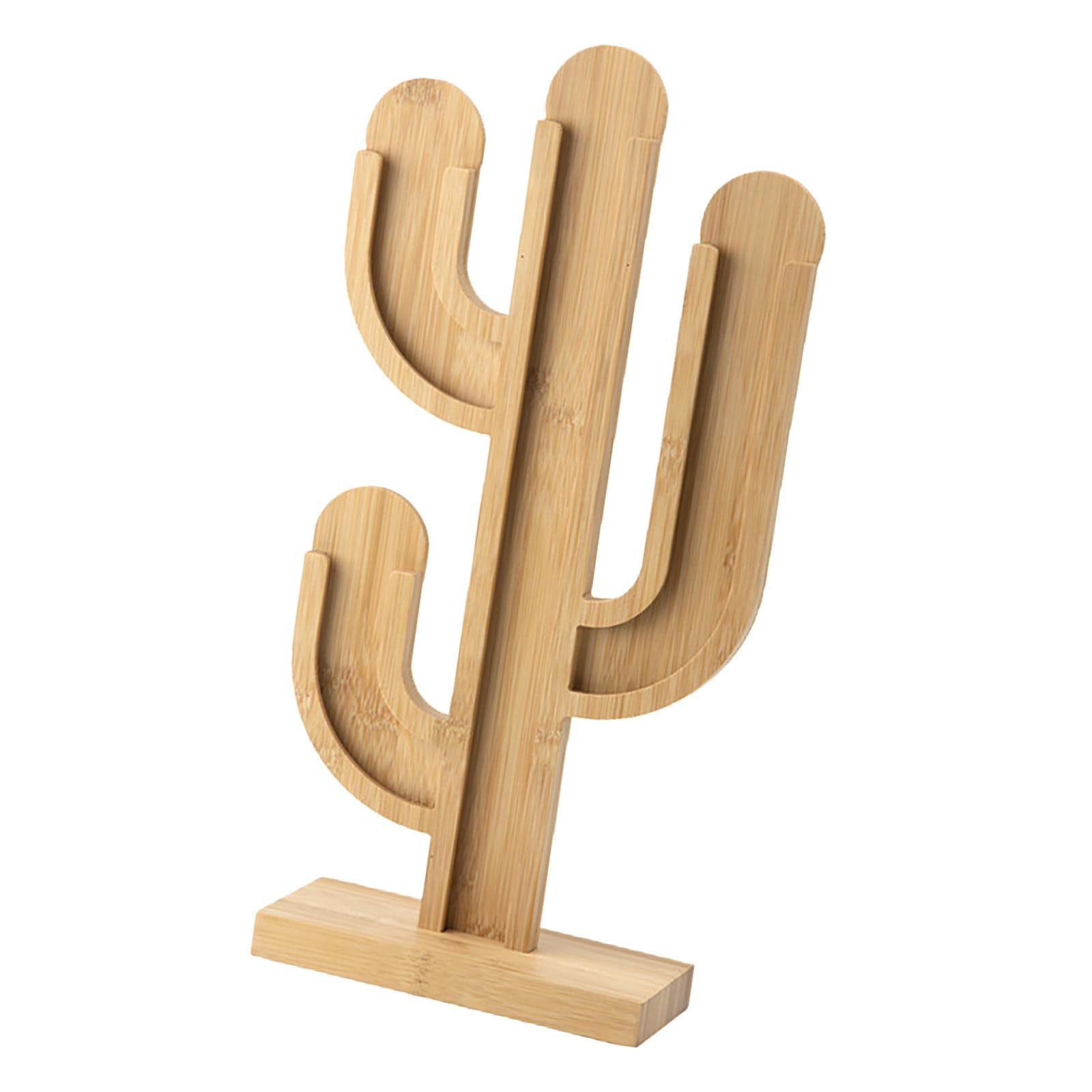 Wood Coffee Capsule Holder Cactus Shape Dispenser for Home Office Restaurant