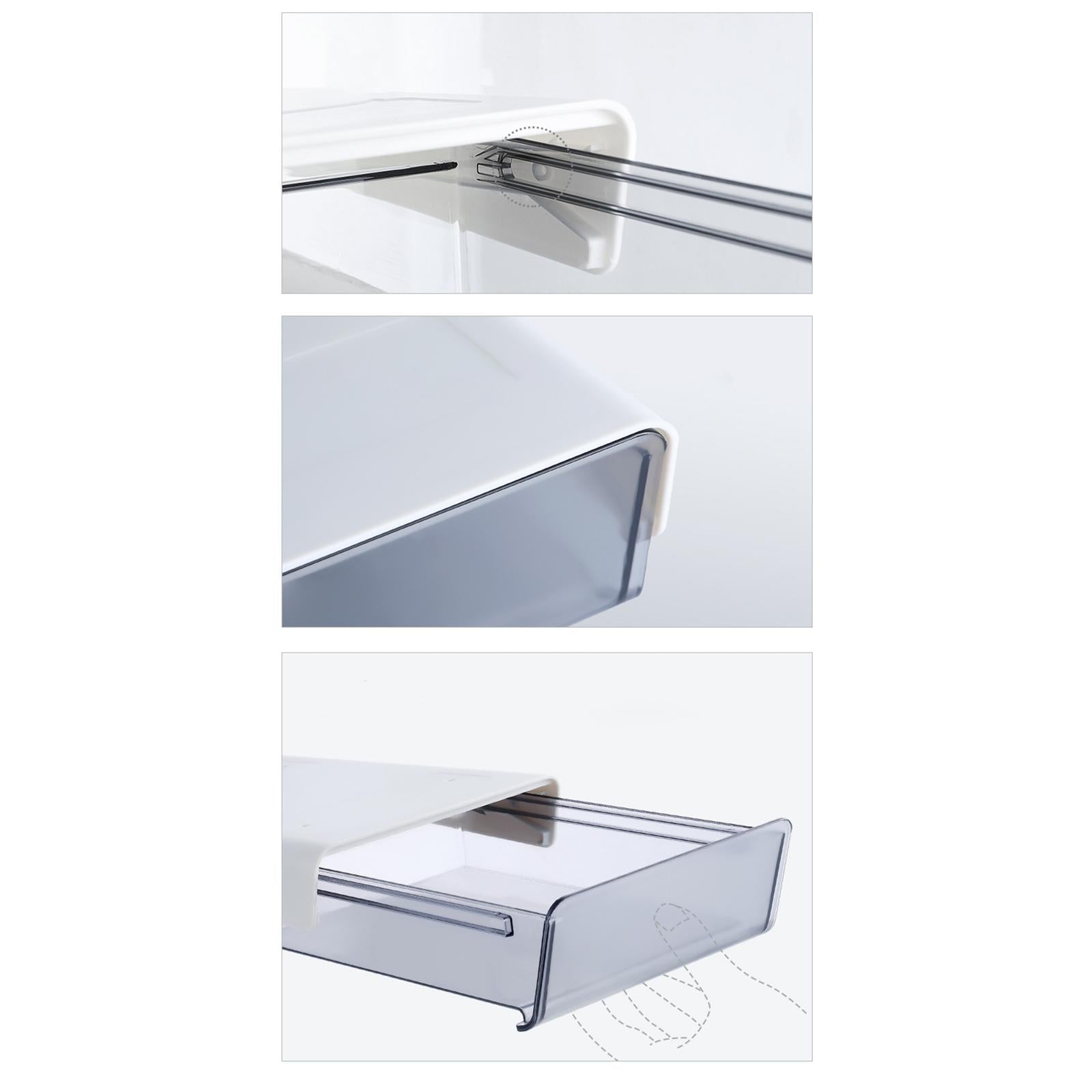 Under Table Drawer with Smooth Sliding Track for Makeup Small white