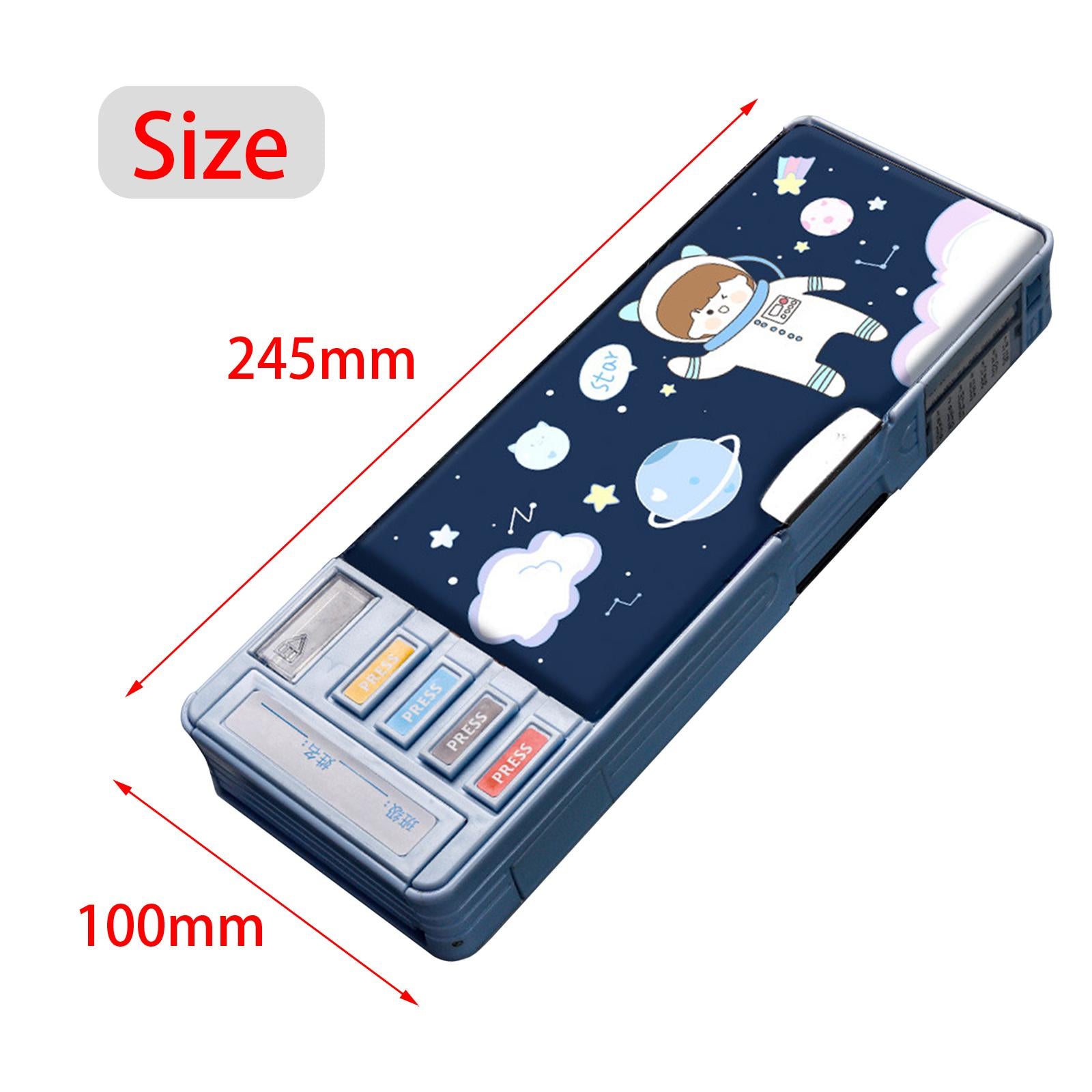 Cute Pencil Box Pencil Case for Student Gift School Supplies Middle School Astronaut 2 layer