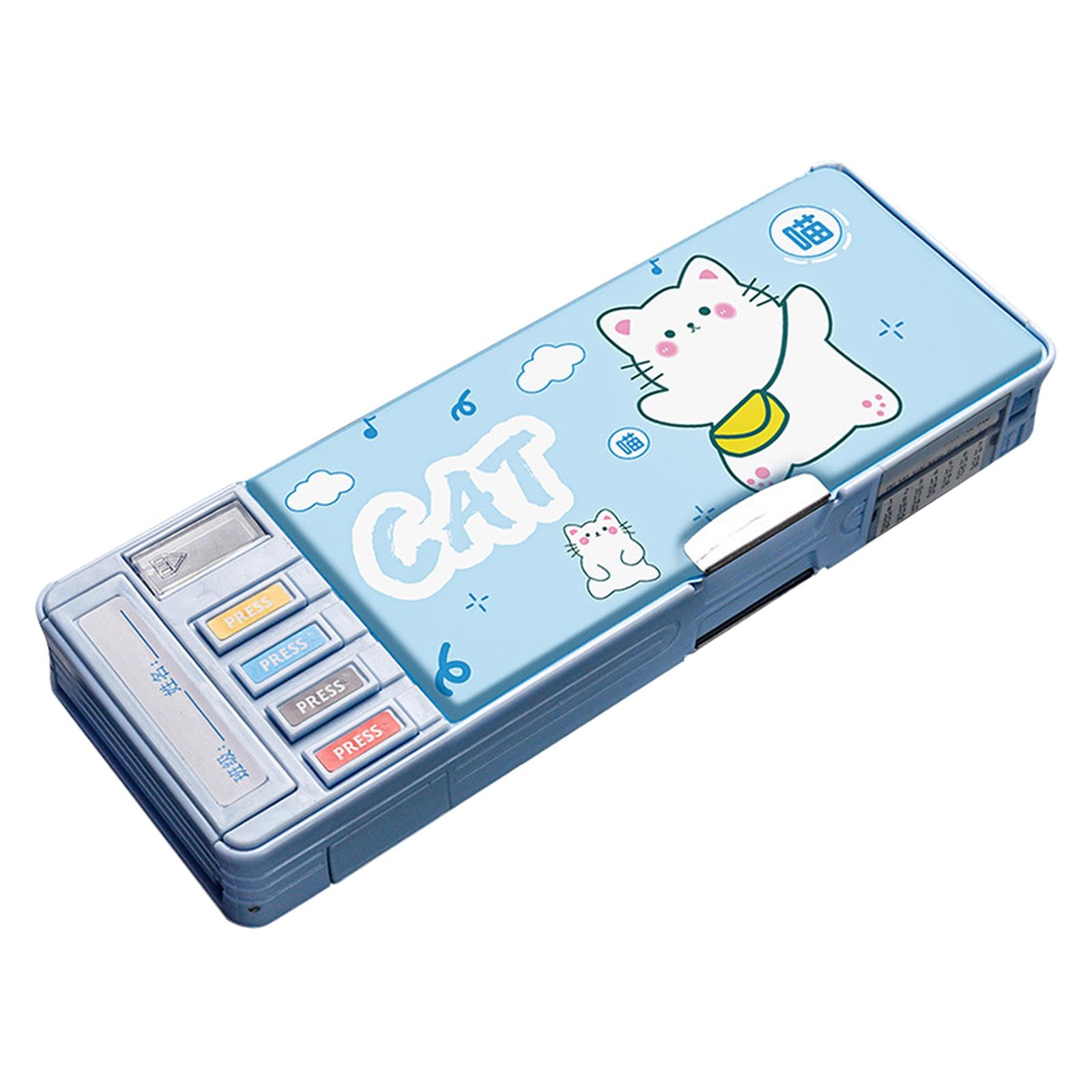 Cute Pencil Box Pencil Case for Student Gift School Supplies Middle School Lucky Cat 2 layer