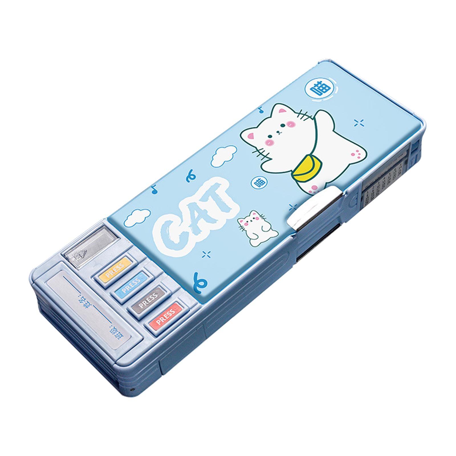 Cute Pencil Box Pencil Case for Student Gift School Supplies Middle School Lucky Cat 2 layer