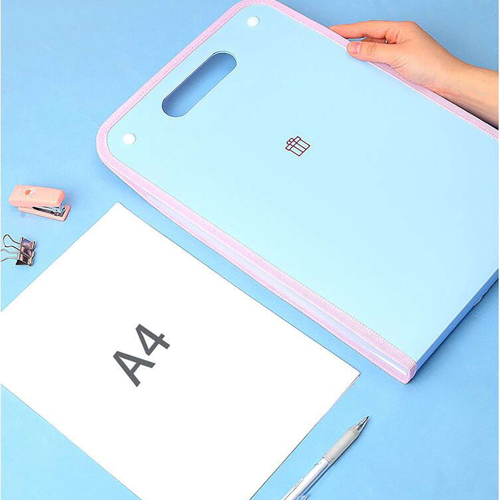 Portable Organ Bag File Classification Storage Bag Large Capacity for Office Blue
