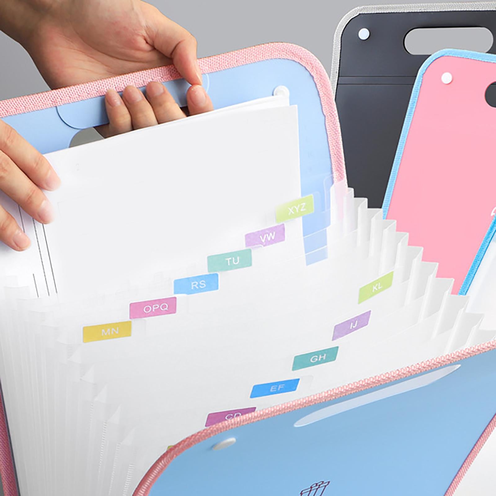 Portable Organ Bag File Classification Storage Bag Large Capacity for Office Blue