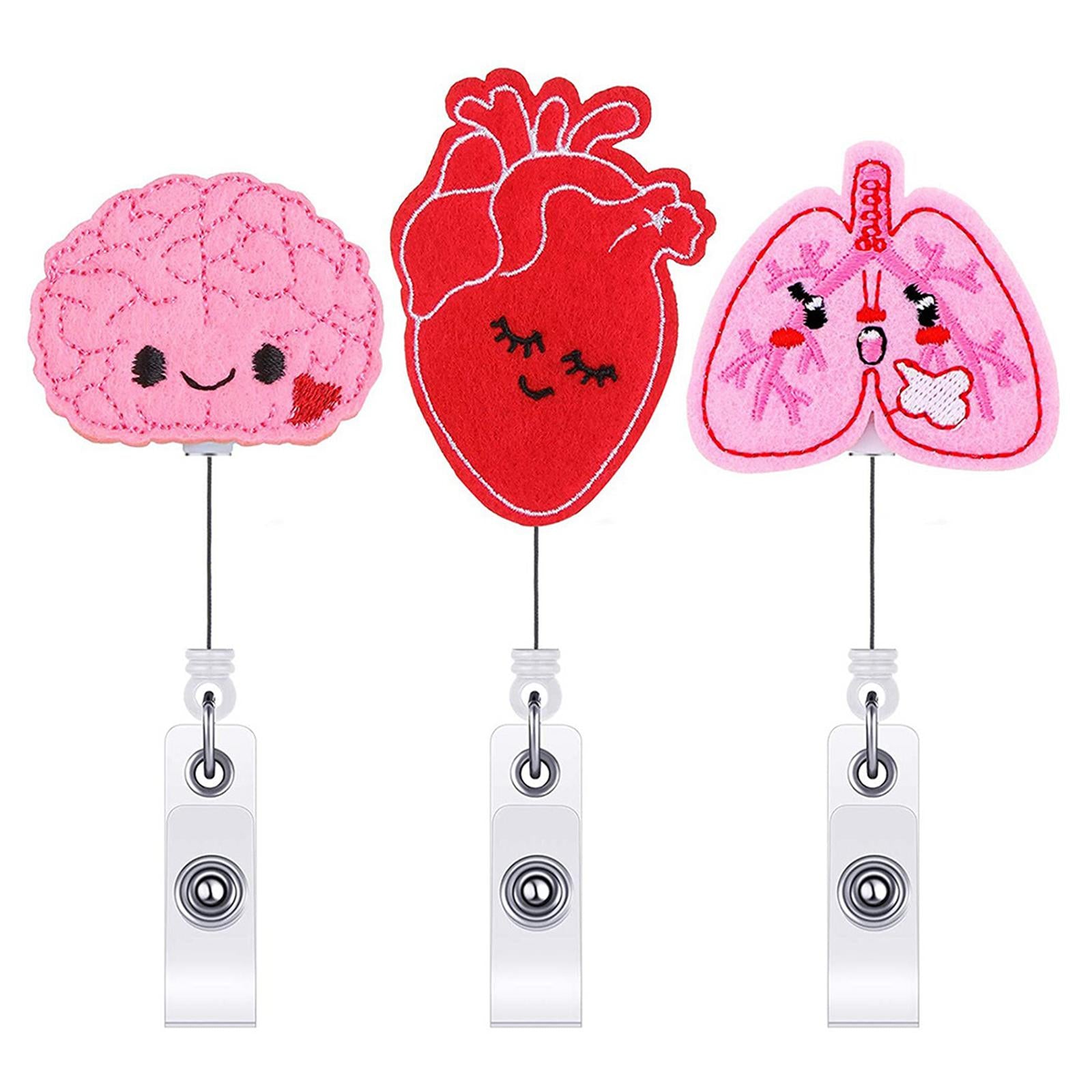 Retractable Nurse Badge Reel Clip Holder Doctor ID Card Holders Brain