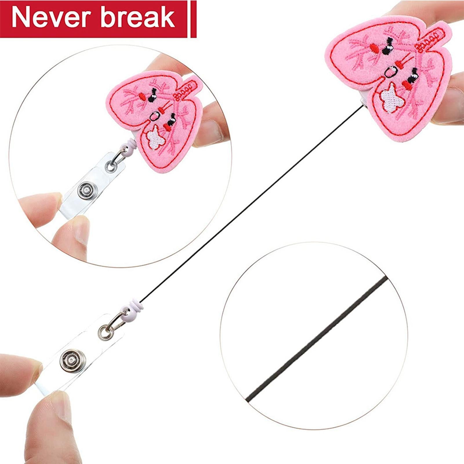 Retractable Nurse Badge Reel Clip Holder Doctor ID Card Holders Heart