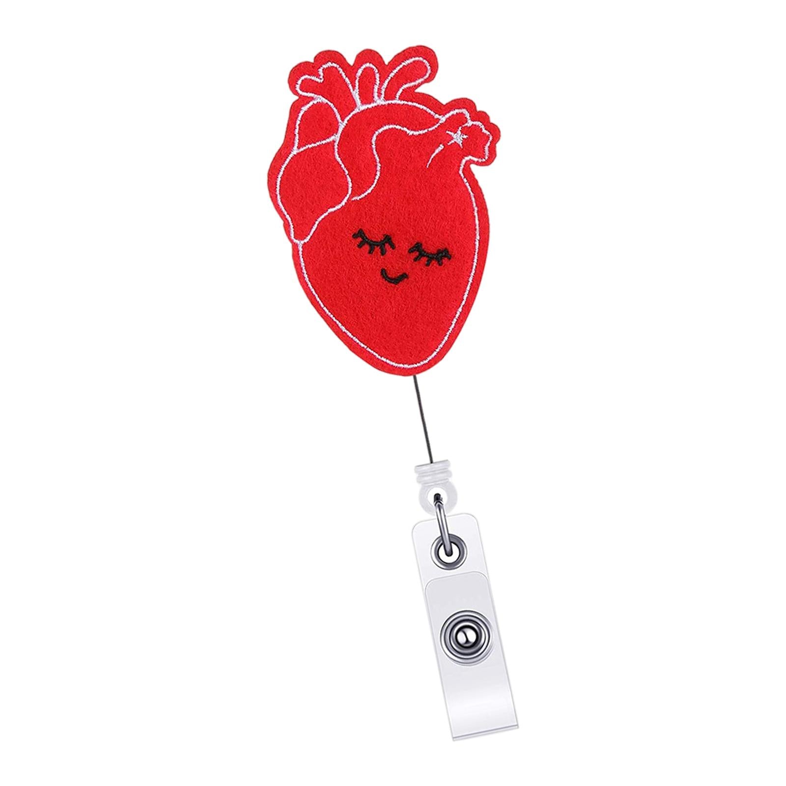 Retractable Nurse Badge Reel Clip Holder Doctor ID Card Holders Heart