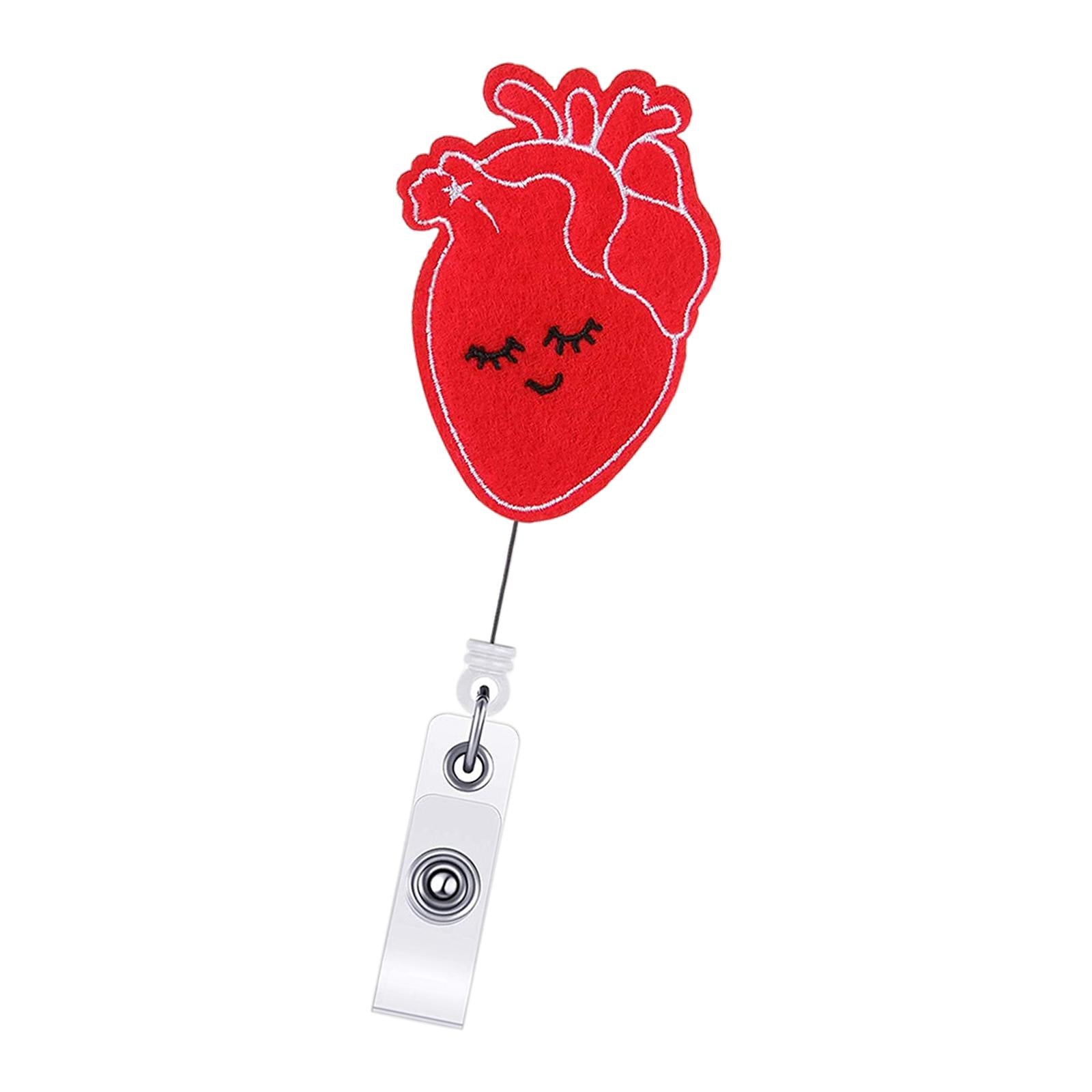 Retractable Nurse Badge Reel Clip Holder Doctor ID Card Holders Heart