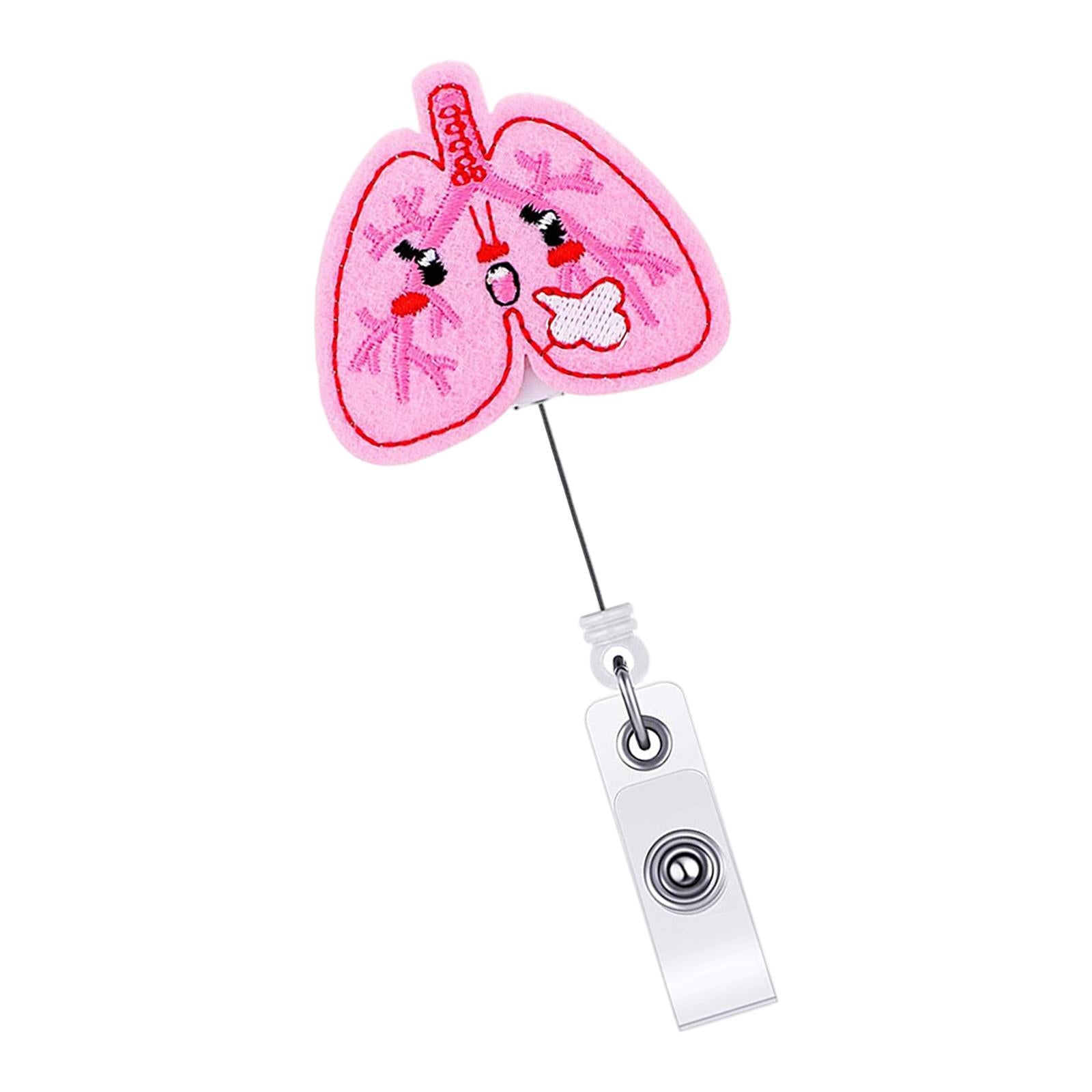 Retractable Nurse Badge Reel Clip Holder Doctor ID Card Holders Lung