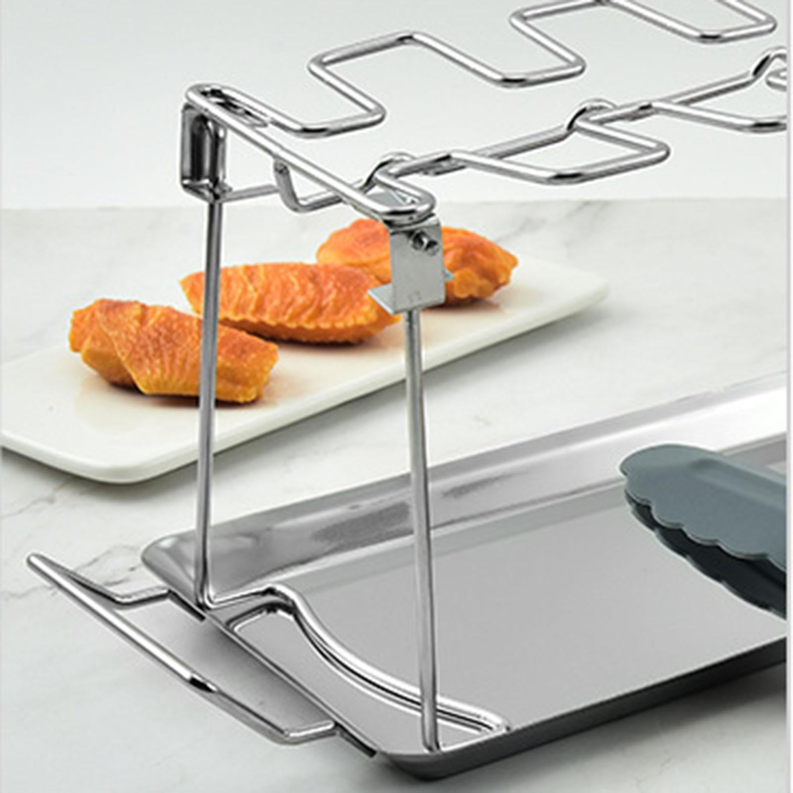 Chicken Leg Wing Grill Rack 14 Slots Non-Stick Barbecue Drumsticks Holder