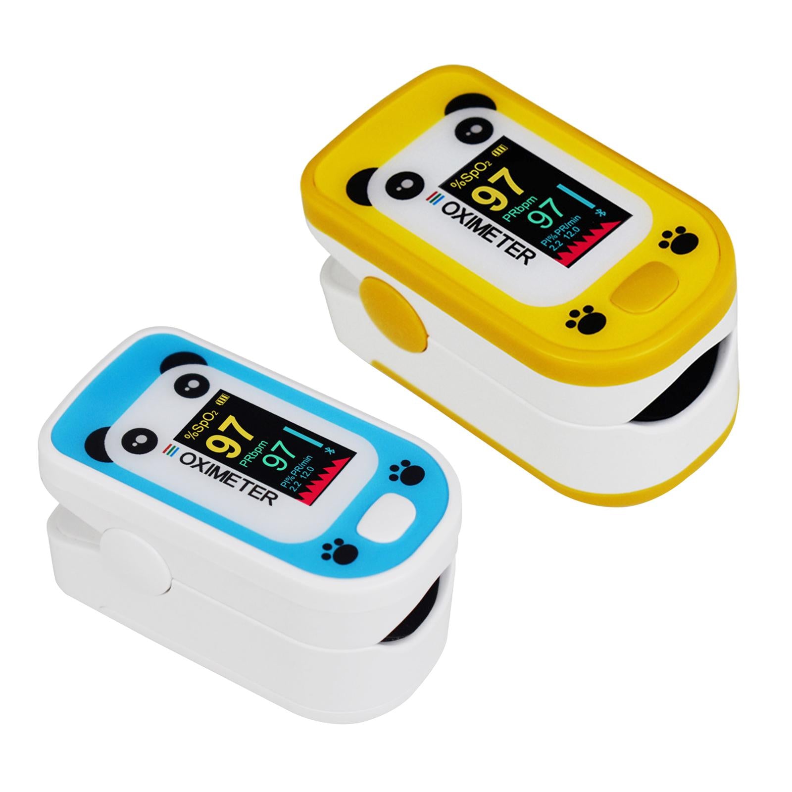 Cute Cartoon Panda Digital Finger Clip Pulse Oximeter For Children   Yellow