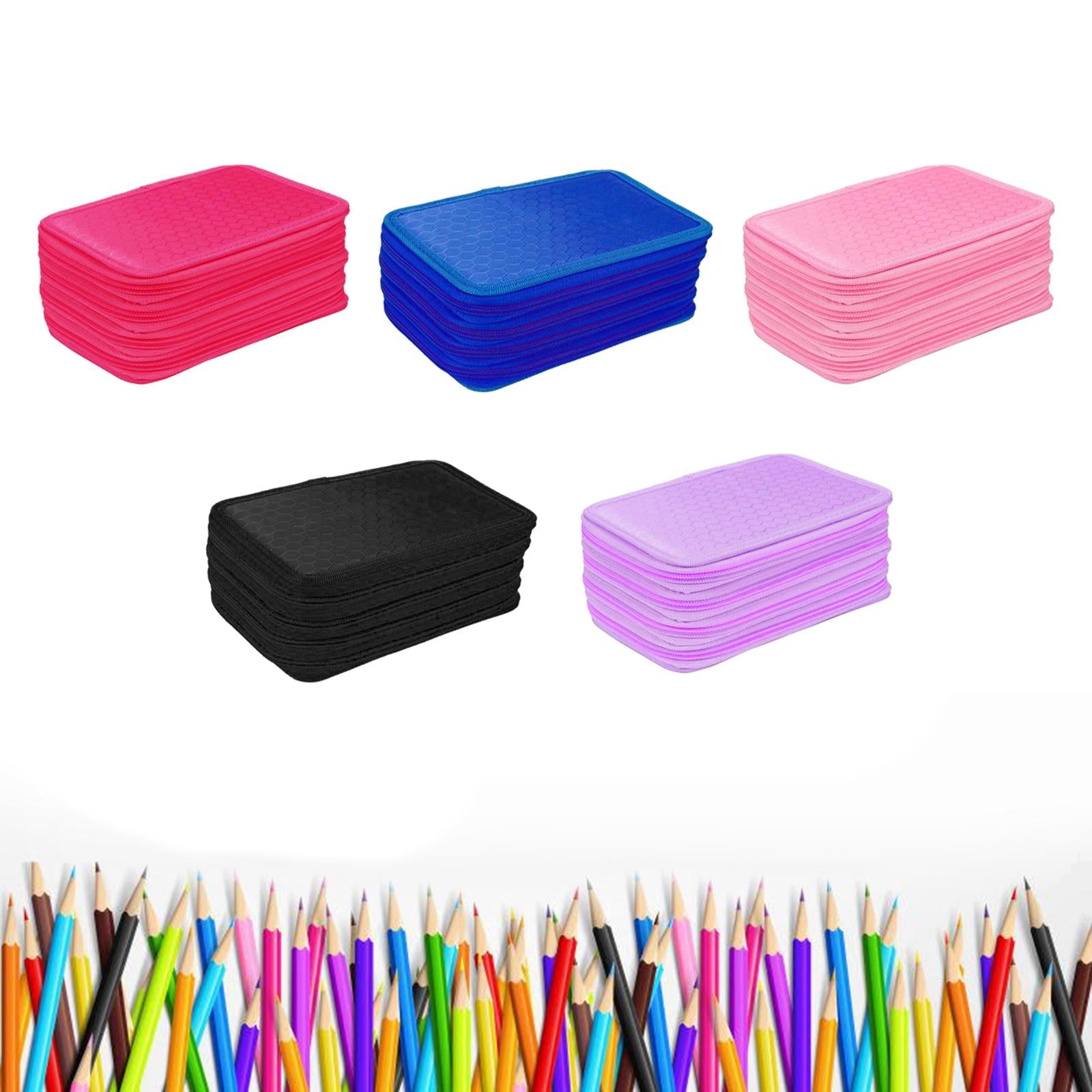 72 Slots Pencil Case for Watercolor Pens Markers Boys Girls Art Supplies Black