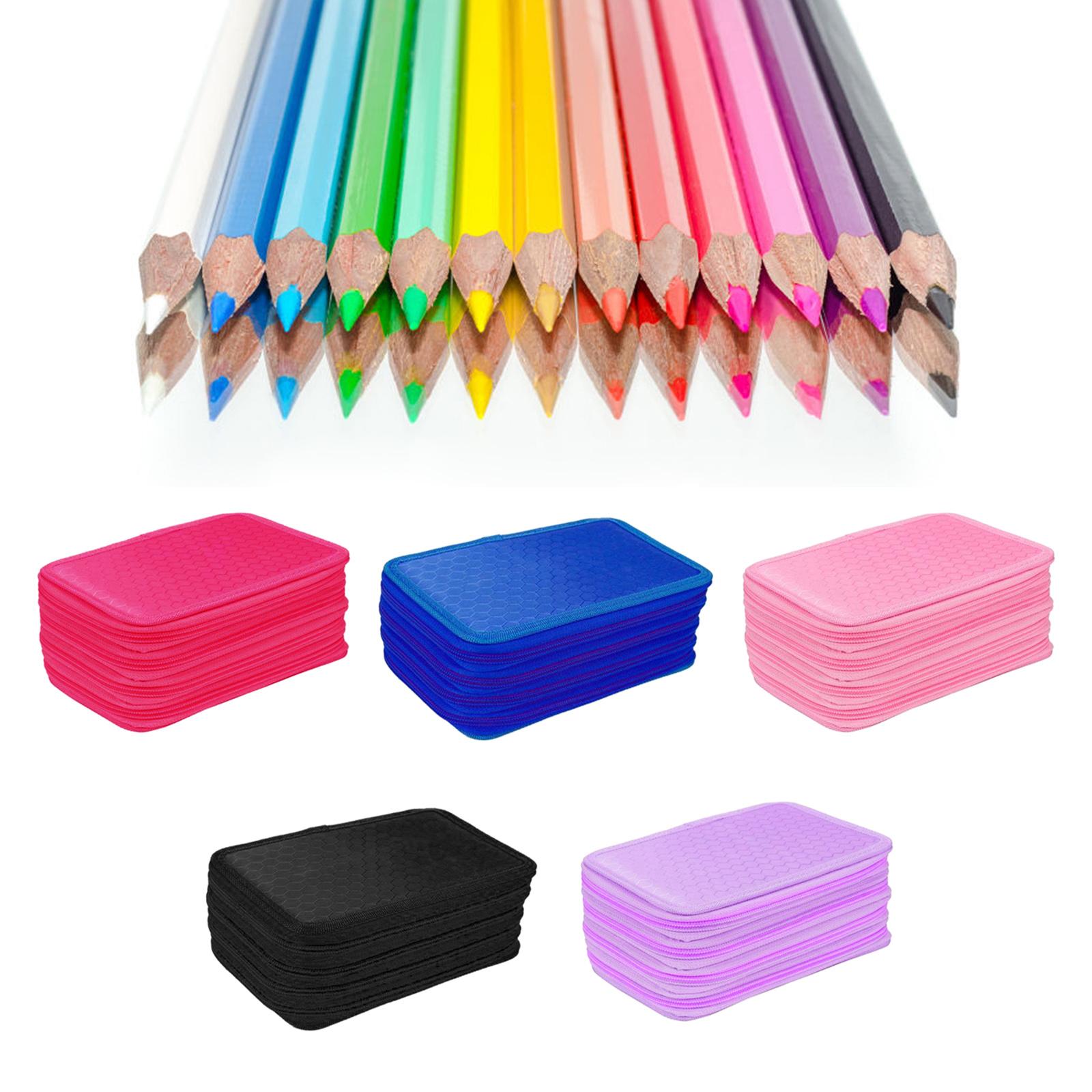 72 Slots Pencil Case for Watercolor Pens Markers Boys Girls Art Supplies Black