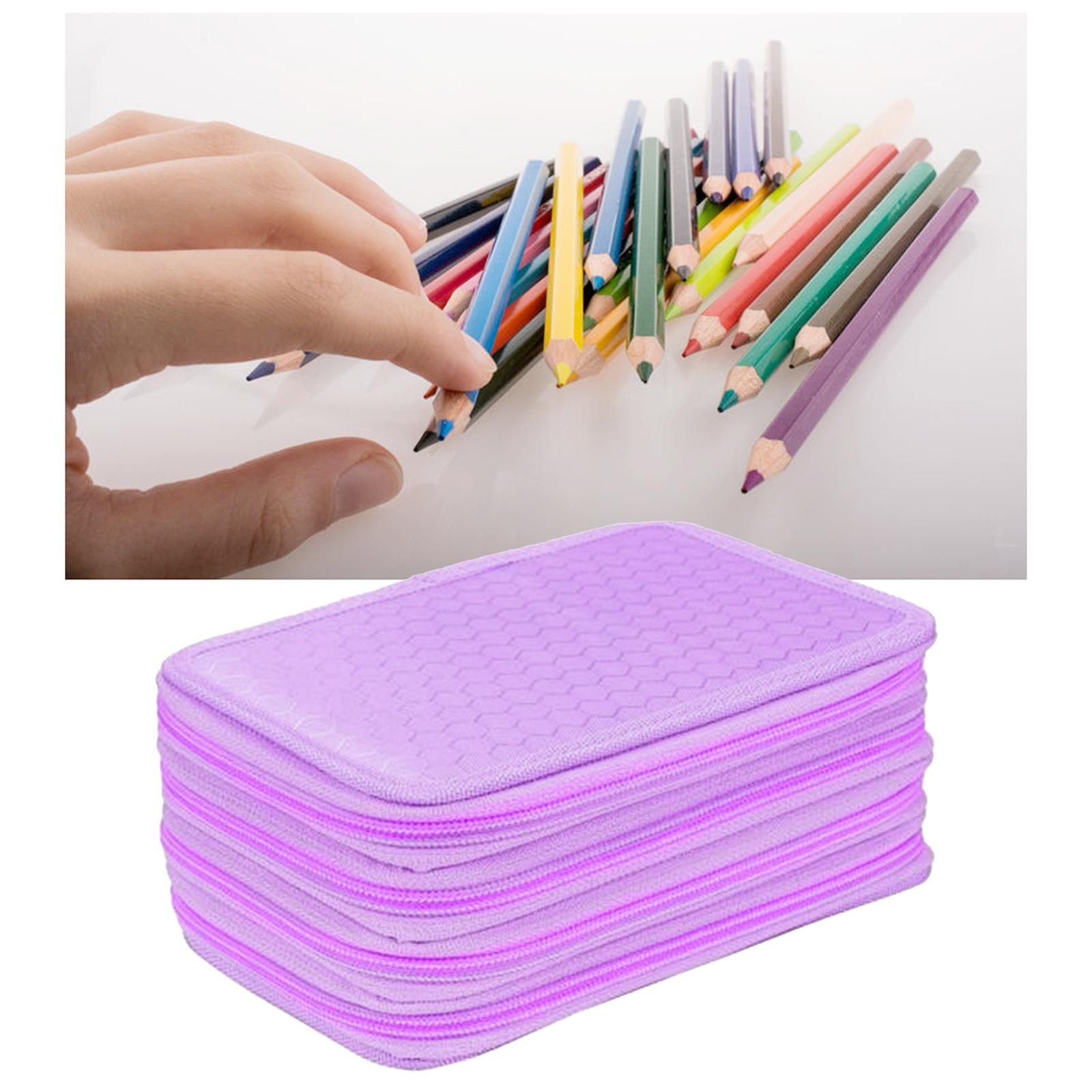 72 Slots Pencil Case for Watercolor Pens Markers Boys Girls Art Supplies Purple