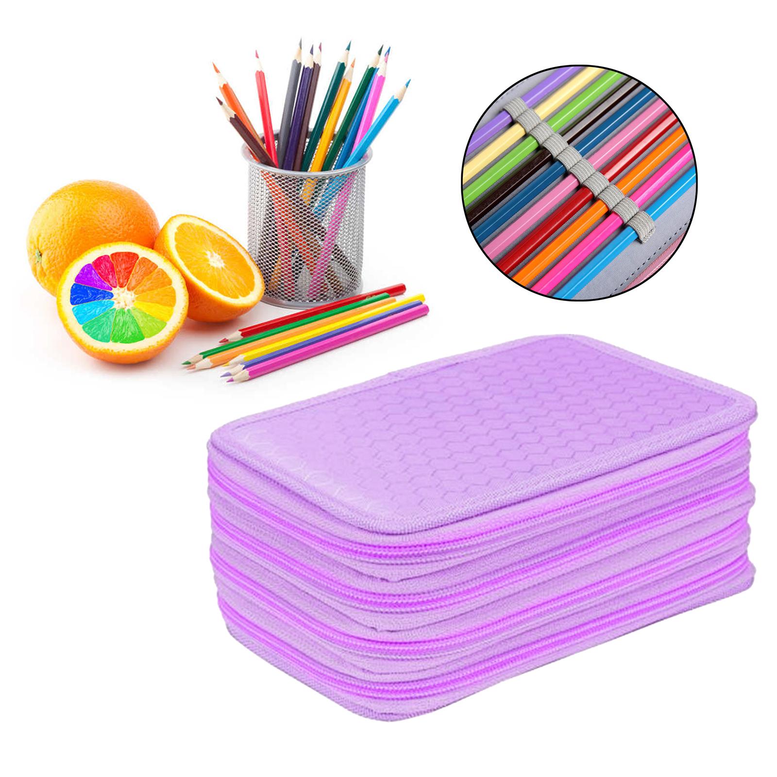 72 Slots Pencil Case for Watercolor Pens Markers Boys Girls Art Supplies Purple