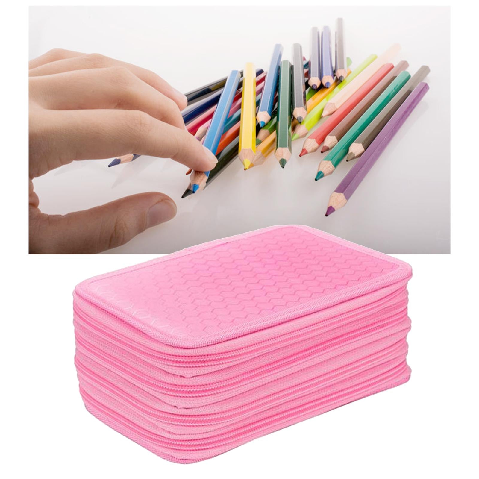 72 Slots Pencil Case for Watercolor Pens Markers Boys Girls Art Supplies Pink