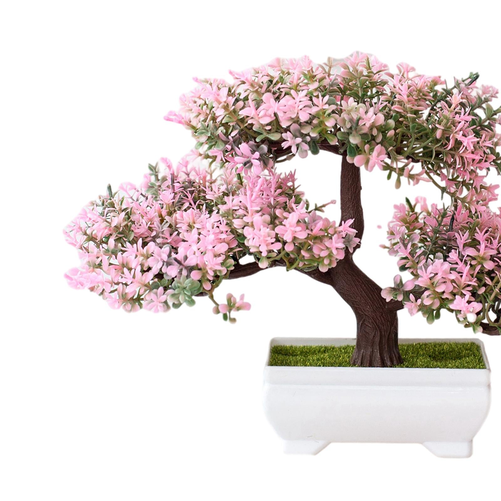 Artificial Plants Bonsai Tree for Home Garden Office Wall Book Shelf Decor Pink