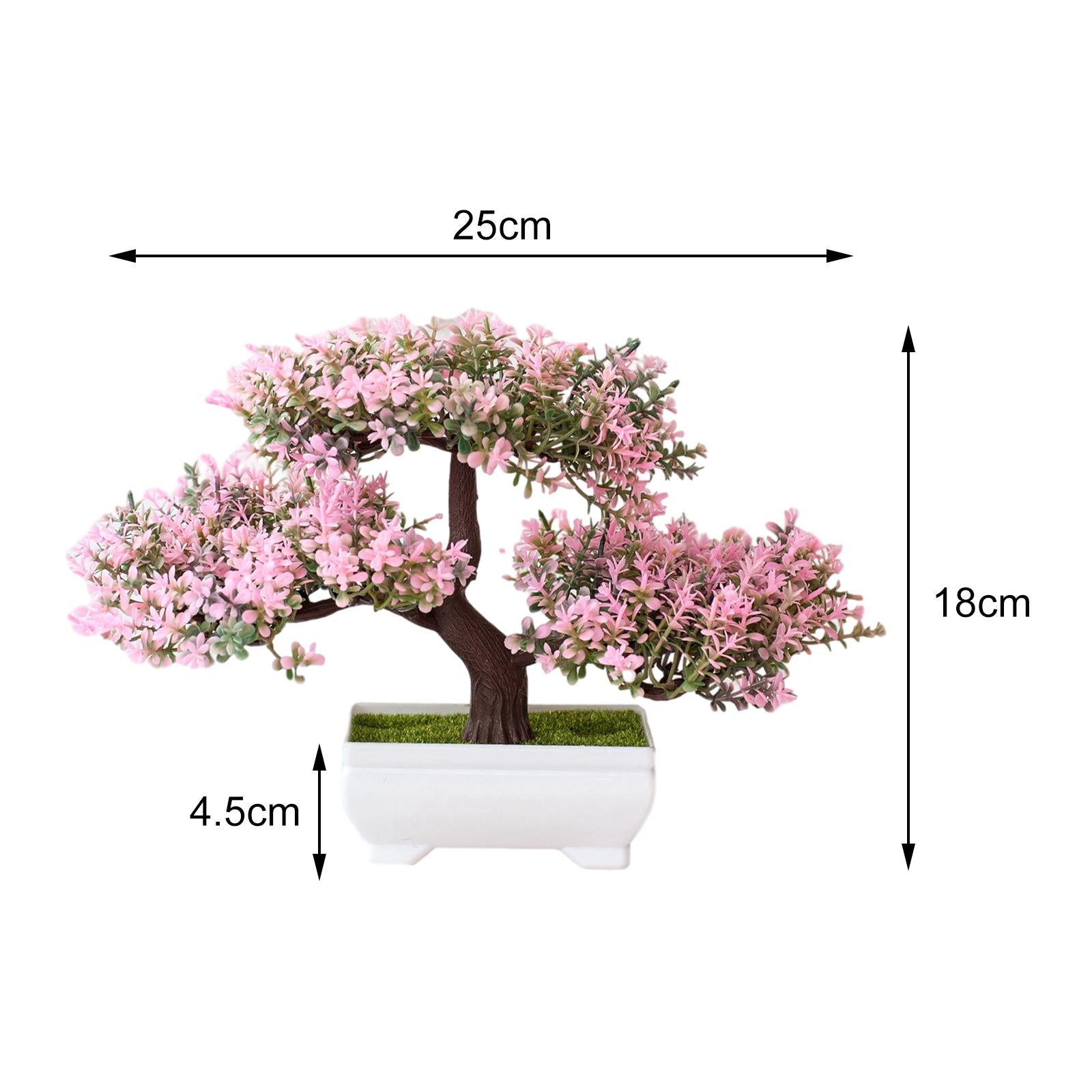 Artificial Plants Bonsai Tree for Home Garden Office Wall Book Shelf Decor Pink