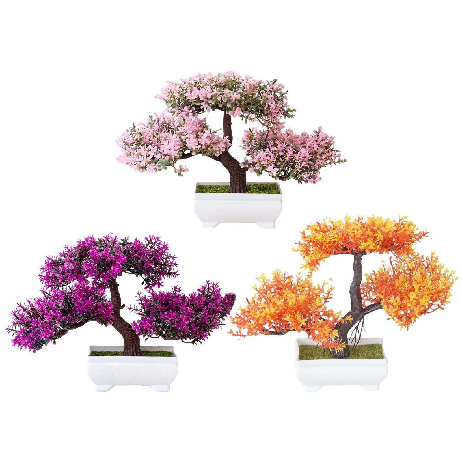 Artificial Plants Bonsai Tree for Home Garden Office Wall Book Shelf Decor Pink