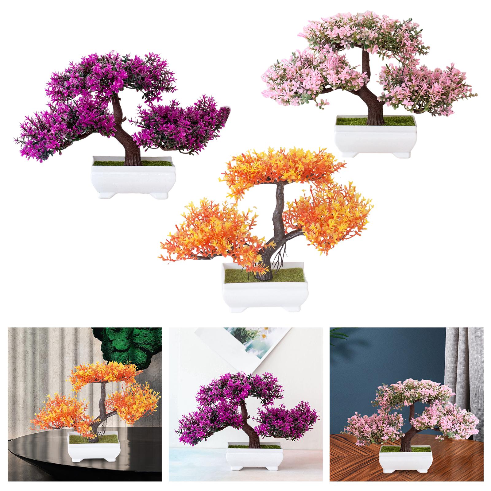 Artificial Plants Bonsai Tree for Home Garden Office Wall Book Shelf Decor Pink