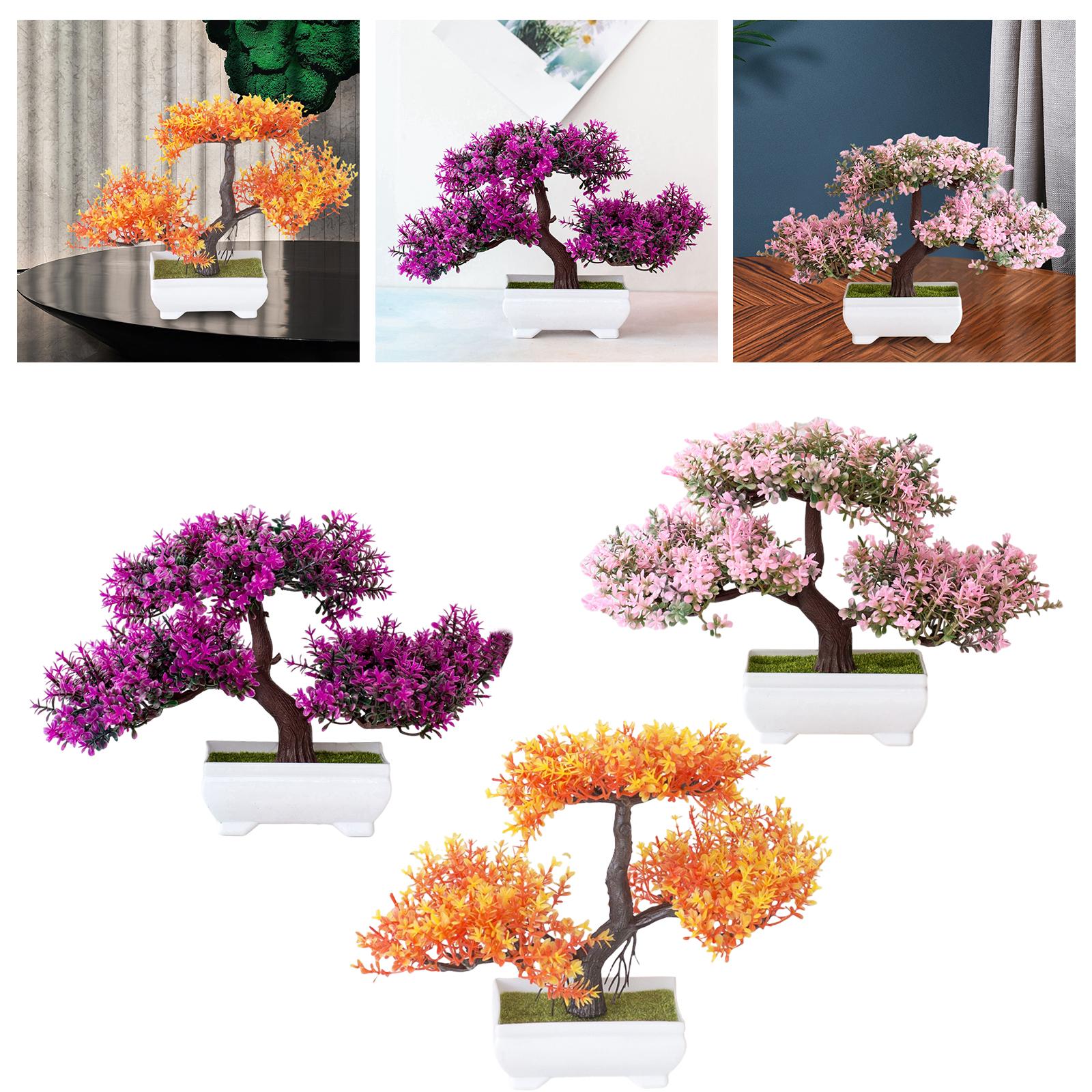 Artificial Plants Bonsai Tree for Home Garden Office Wall Book Shelf Decor Pink