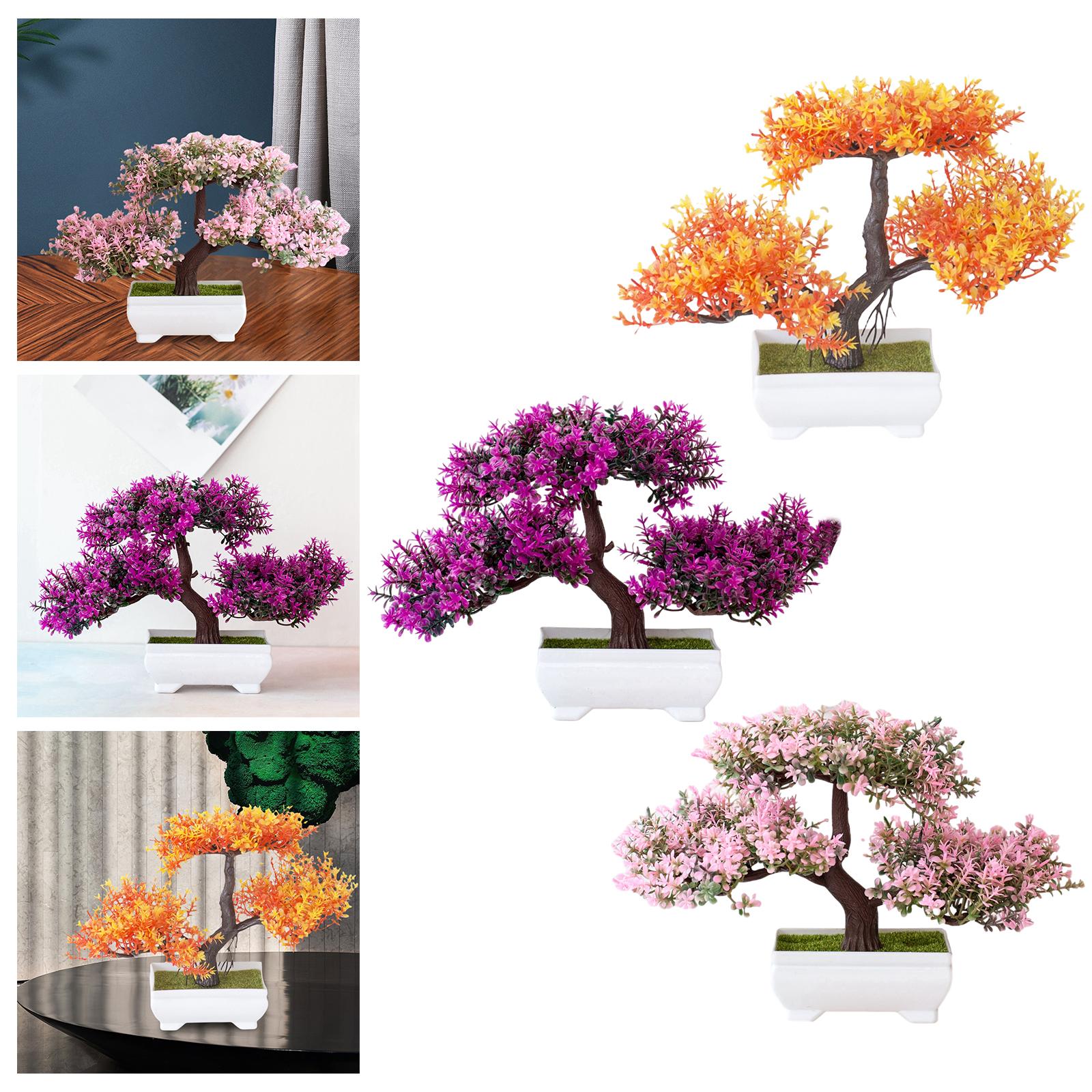 Artificial Plants Bonsai Tree for Home Garden Office Wall Book Shelf Decor Pink