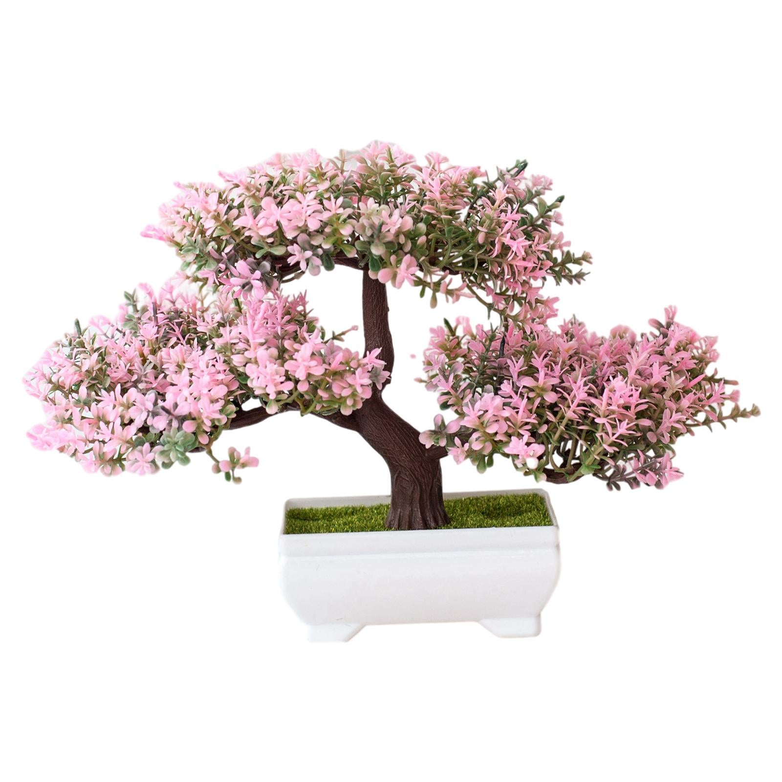 Artificial Plants Bonsai Tree for Home Garden Office Wall Book Shelf Decor Pink