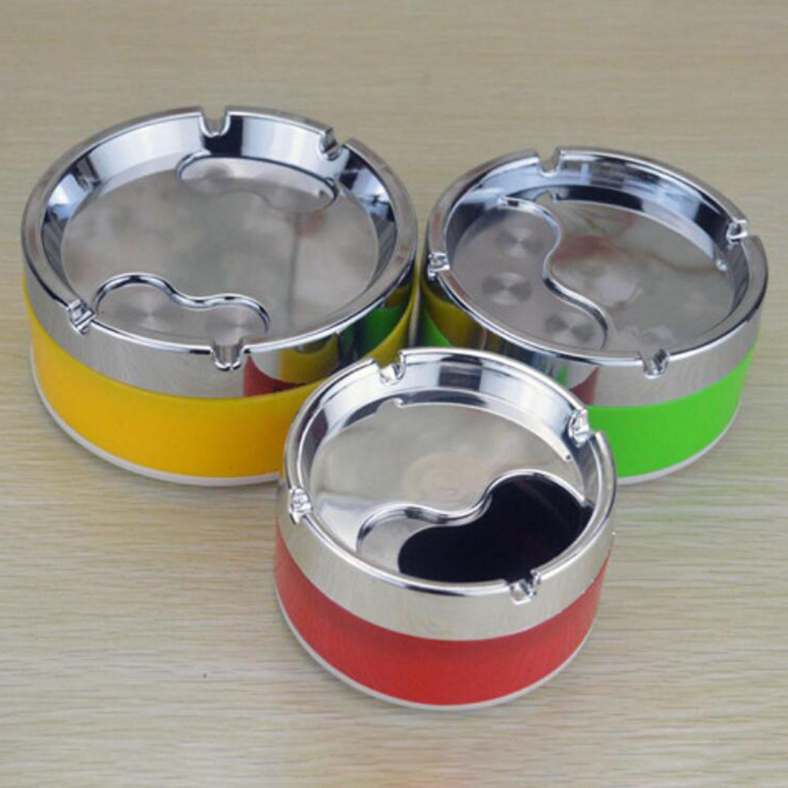 Detachable Table Ashtray Rotating Lid Ash Holder Round for Restaurant Home 8cm