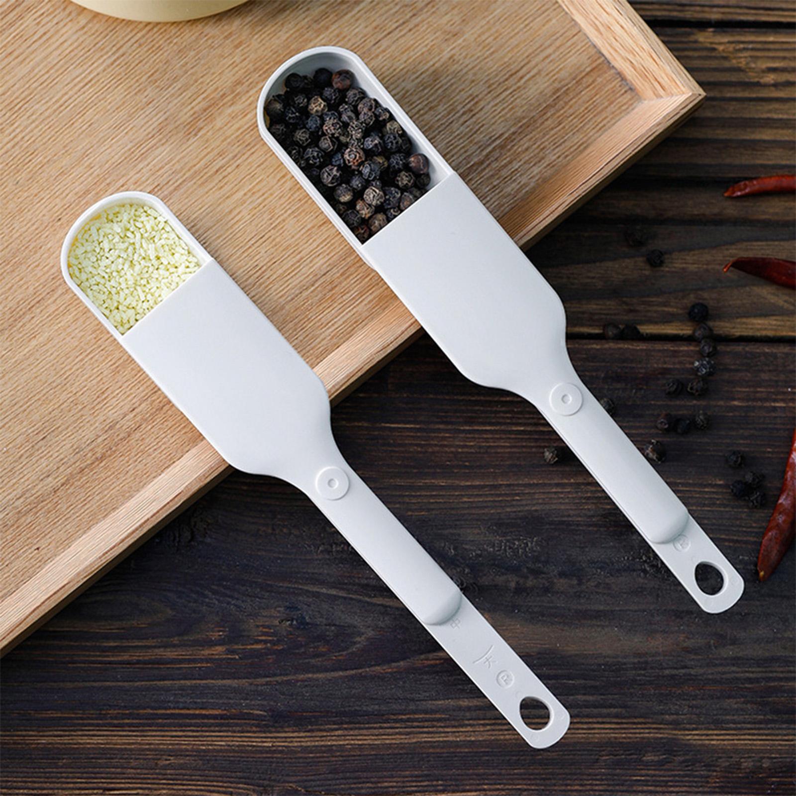 ABS Plastic Adjustable Scale Measuring Spoon Coffee Spoon for Kitchen Tool