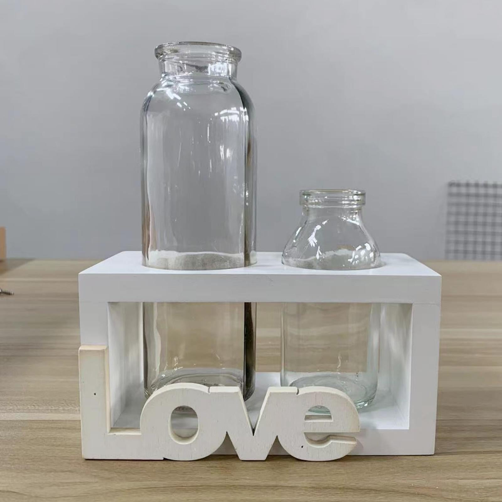 Hydroponic Container with Wooden Stand Plant Propagation Stations White