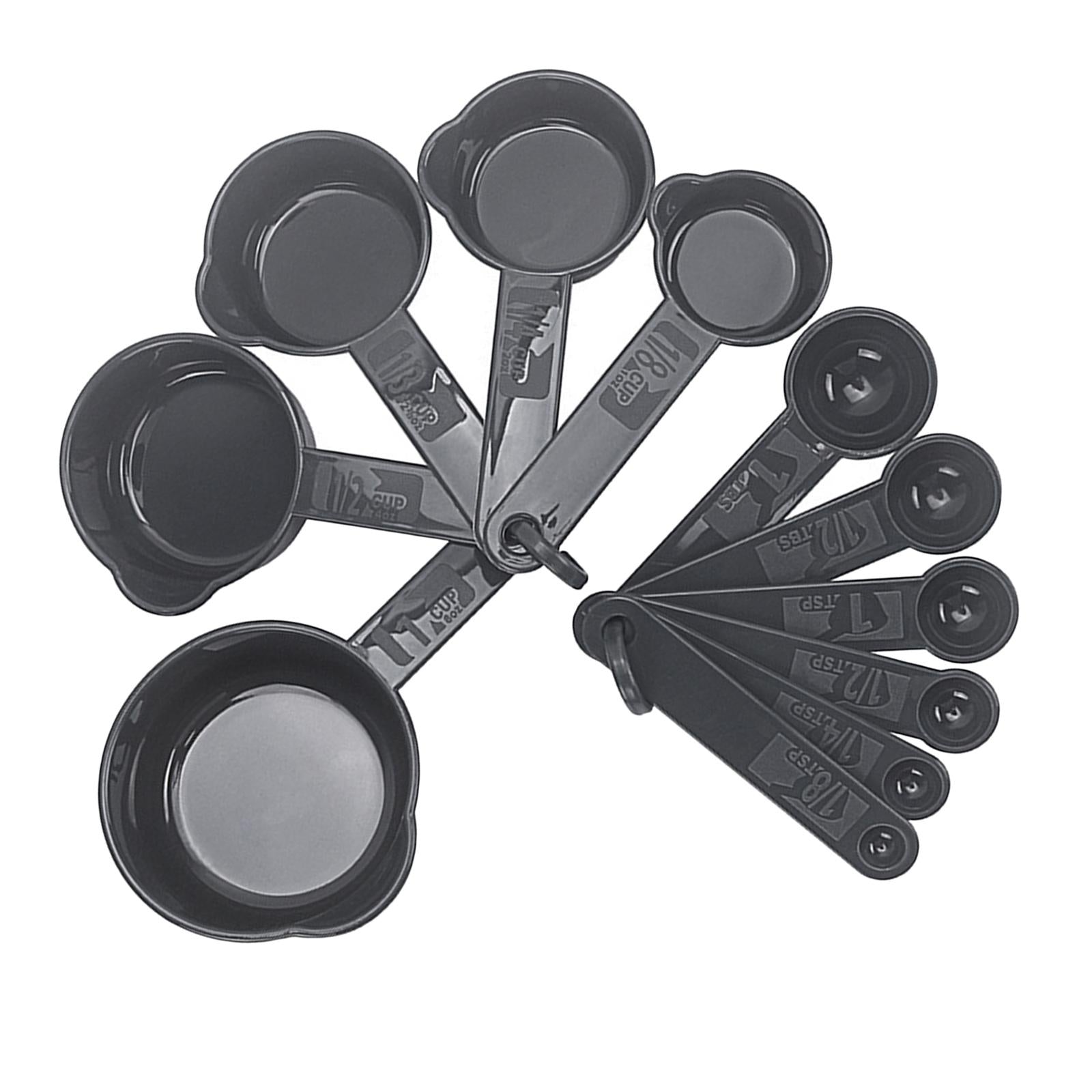 3xPP Measuring Spoons Cups Set with Scale Metering Spoon for Kitchen Tool Gray