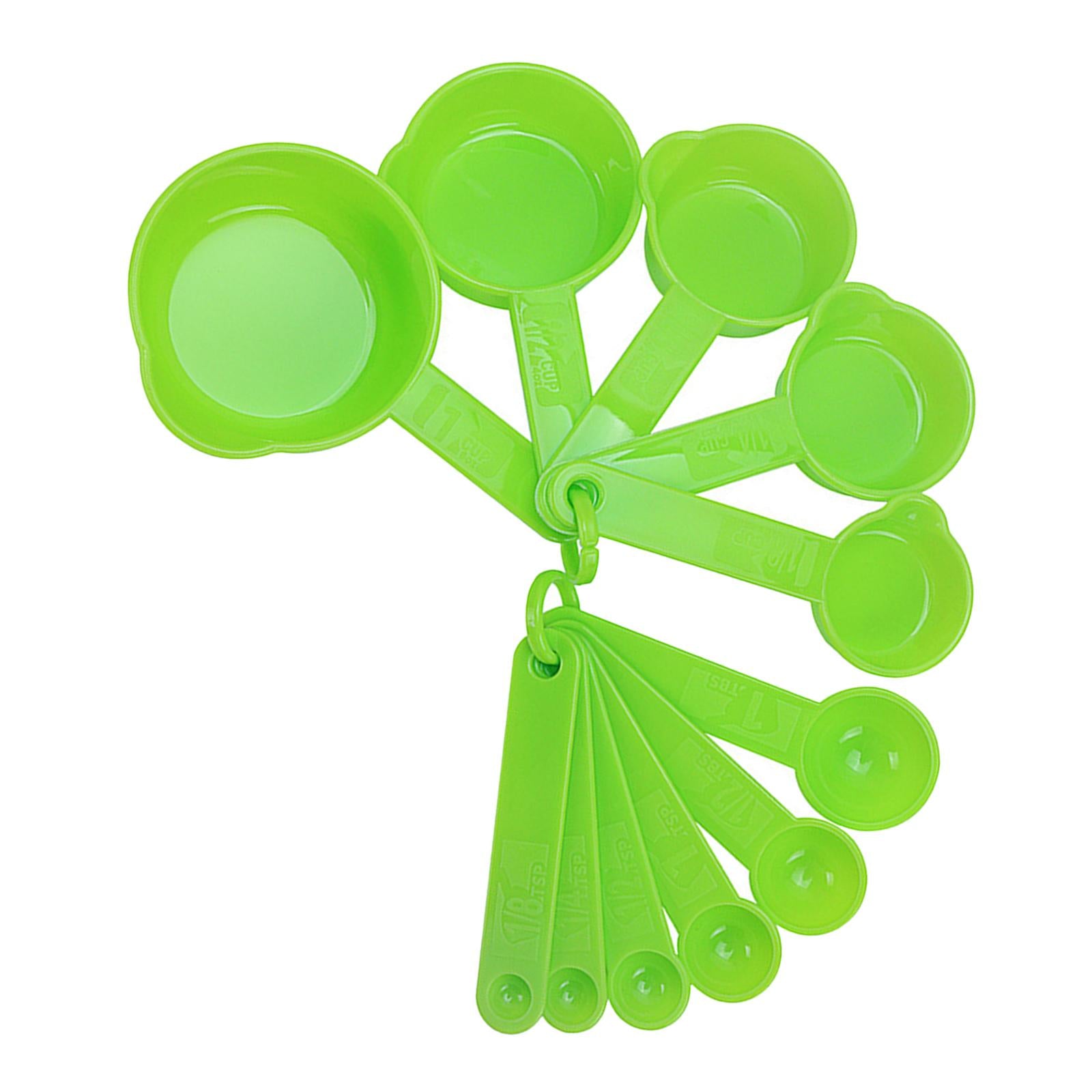 PP Measuring Spoons Cups Set with Scale Metering Spoon for Kitchen Tool Green