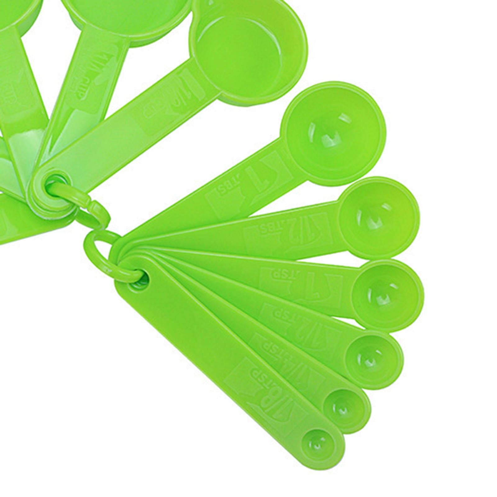 PP Measuring Spoons Cups Set with Scale Metering Spoon for Kitchen Tool Green