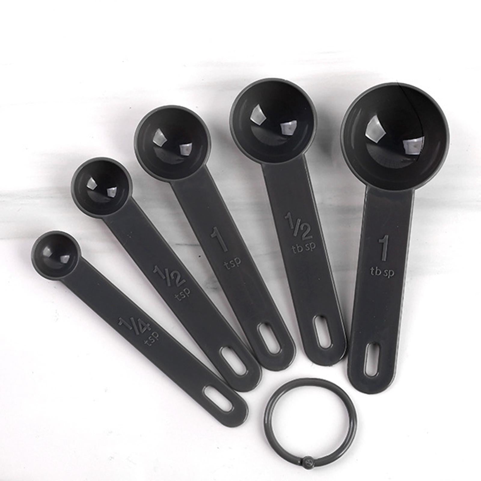 10x Measuring Spoons & Cups Coffee Scoops Teaspoon with Scale Black