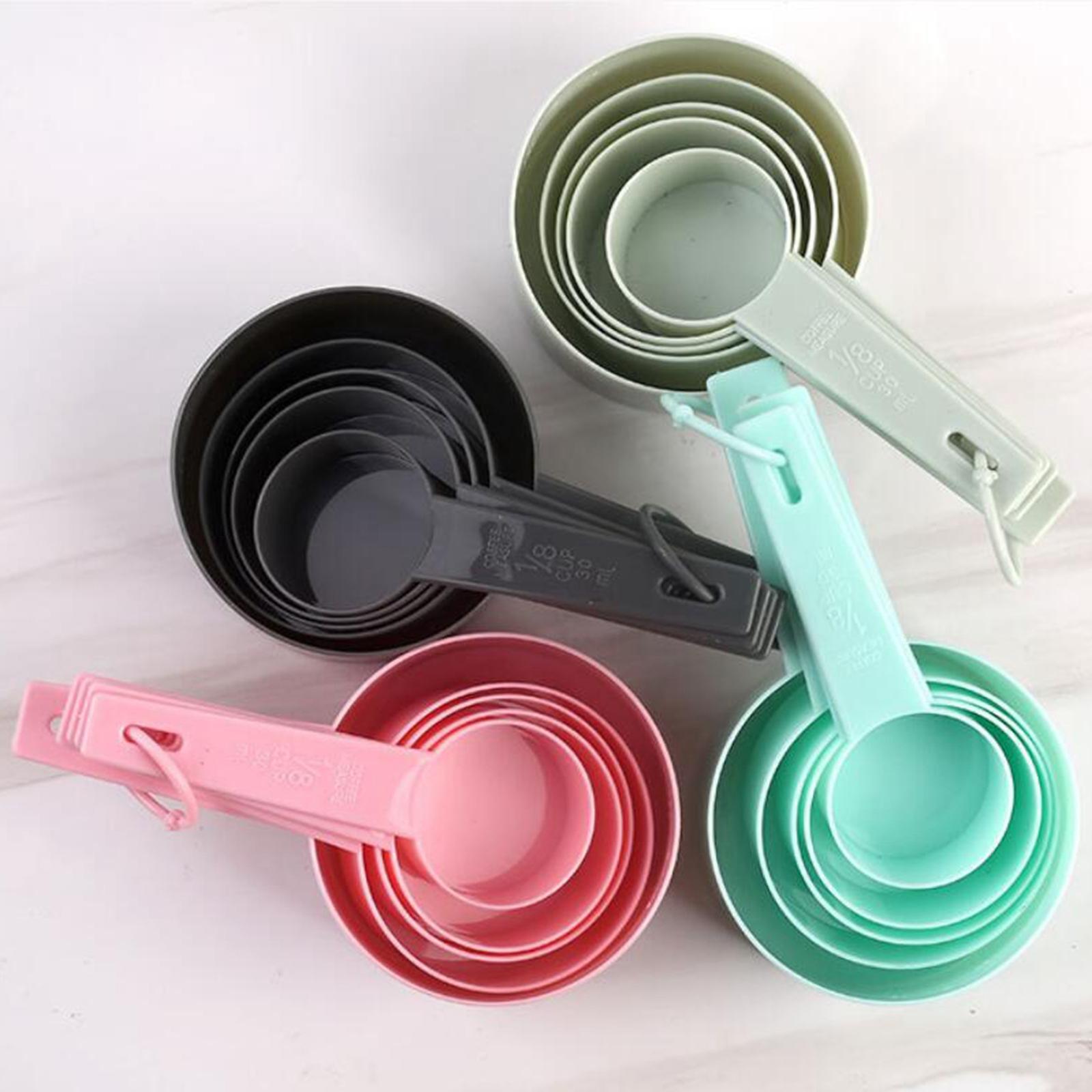 2x10x Measuring Spoons & Cups Coffee Scoops Teaspoon with Scale Pink