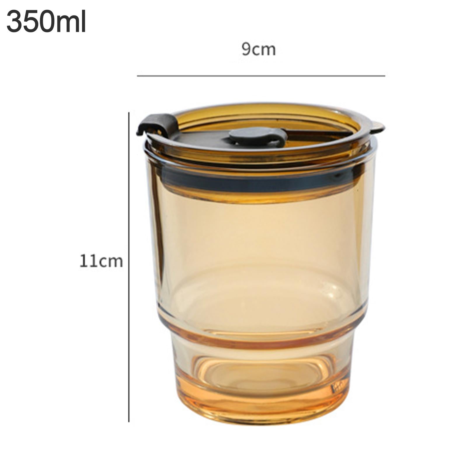 Straw Cup with Cover Dustproof Drinking Cup Household for Travel Kitchen brown 110x90mm