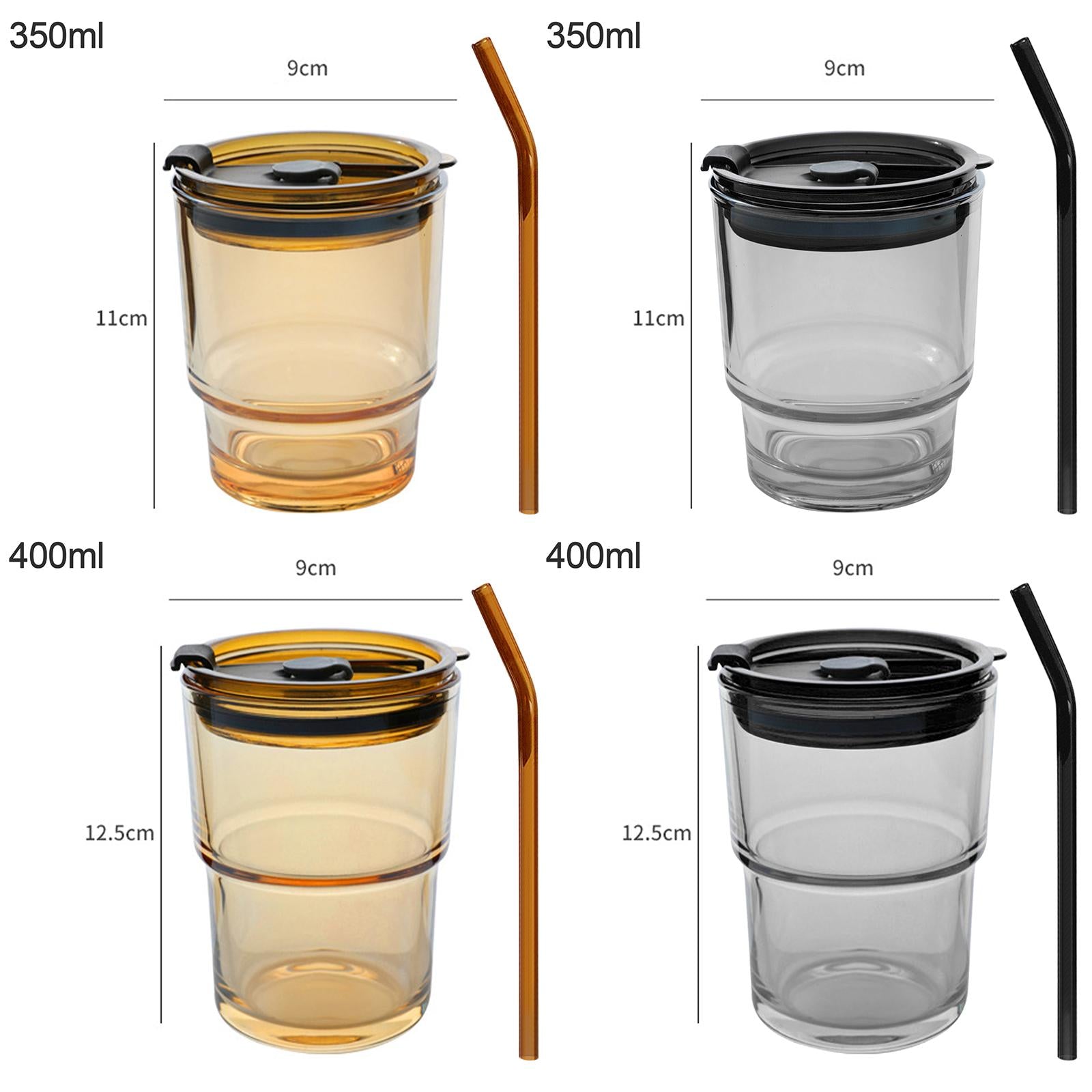 Straw Cup with Cover Dustproof Drinking Cup Household for Travel Kitchen brown 110x90mm